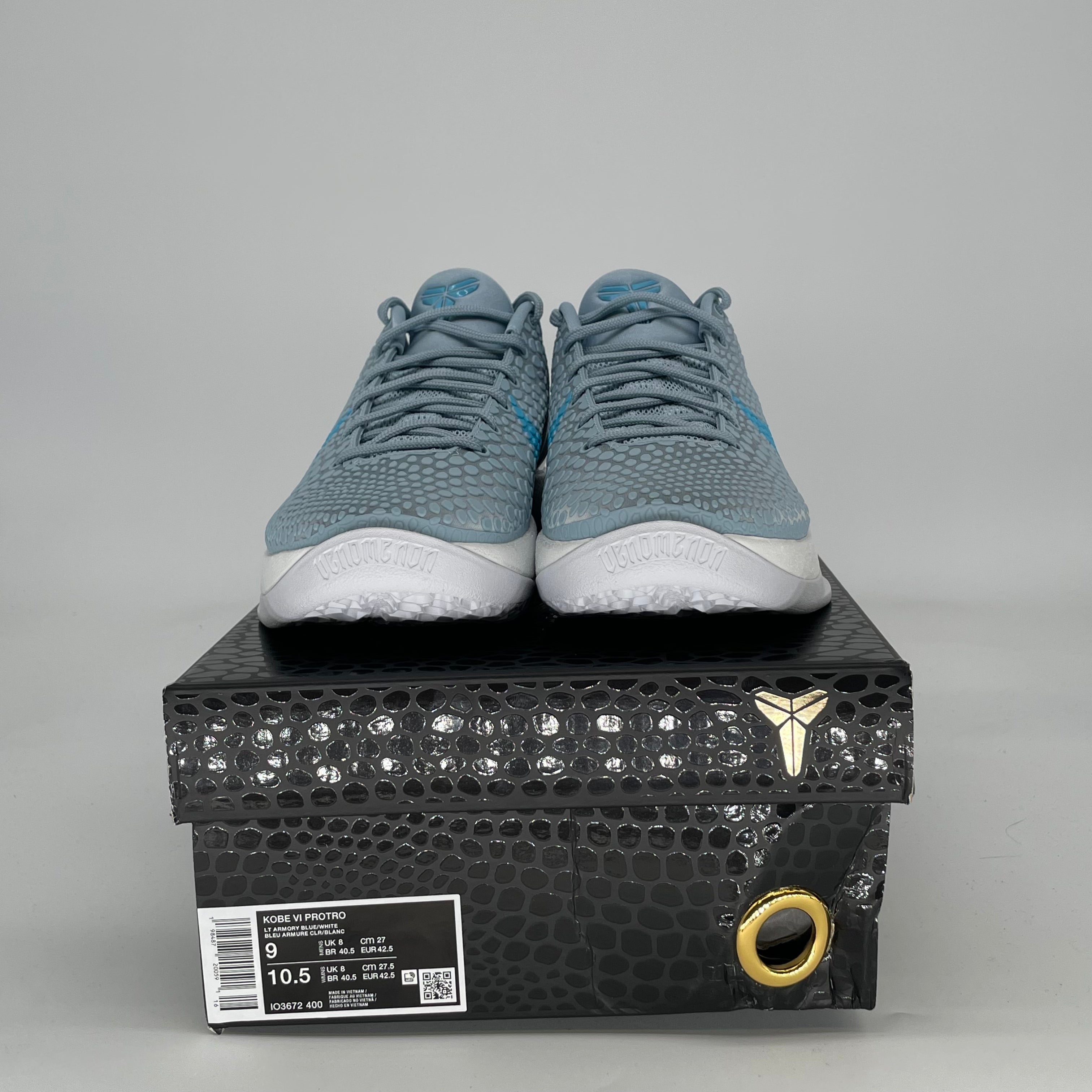 NIKE KOBE 6 PROTRO CAITLIN CLARK LIGHT ARMORY BLUE IO3672-400 SIZE 9/10.5W