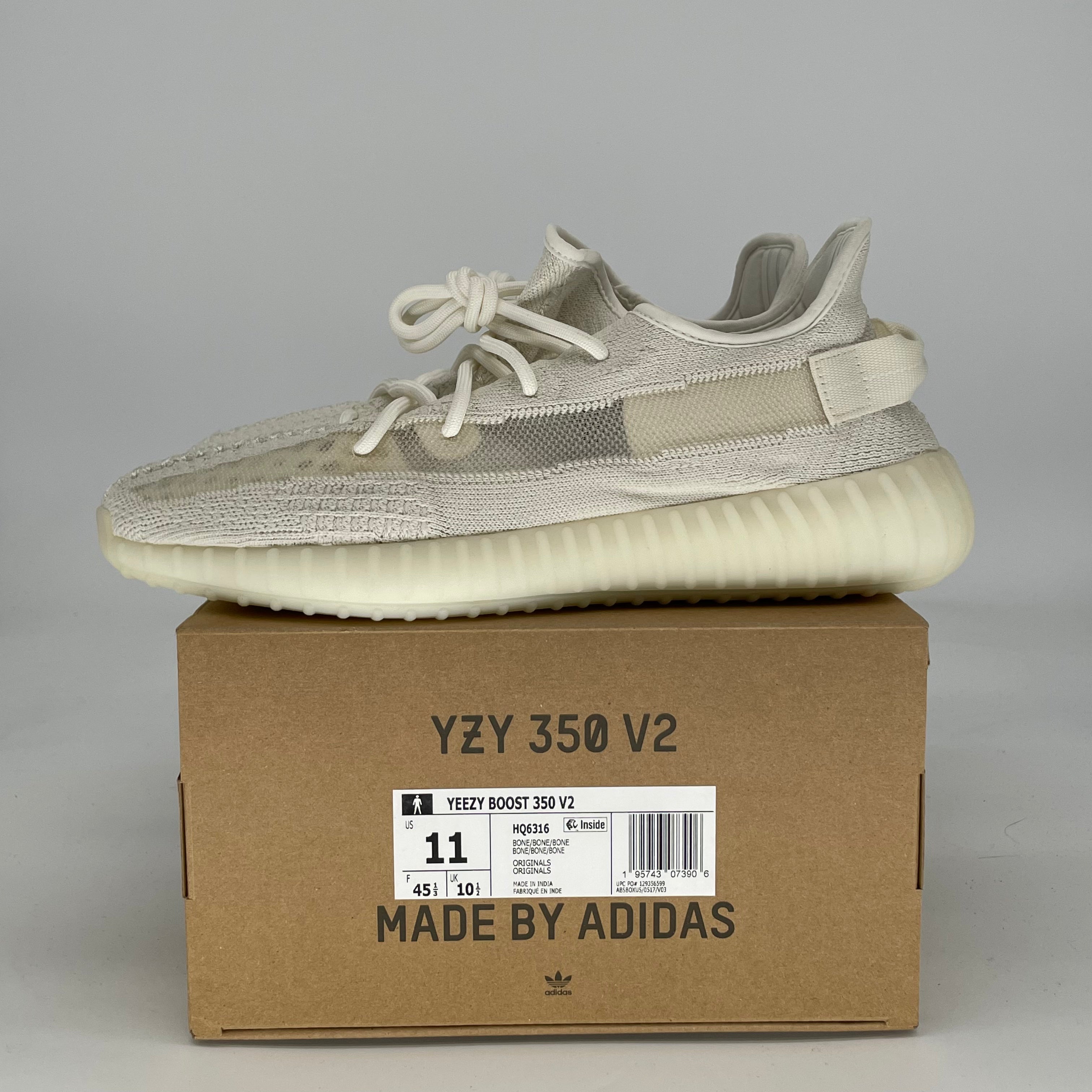 ADIDAS YEEZY 350 V2 BONE HQ6316 SIZE 11/12.5W