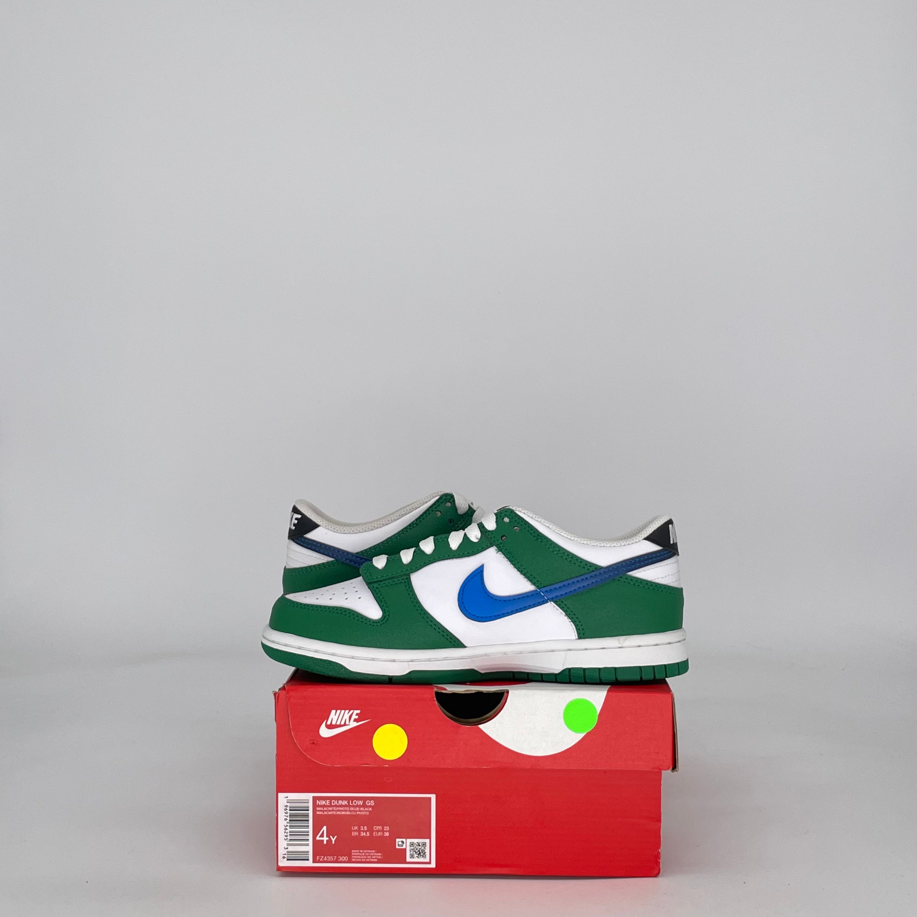 NIKE DUNK LOW MALACHITE FZ4357-300 SIZE 4/5.5W GS