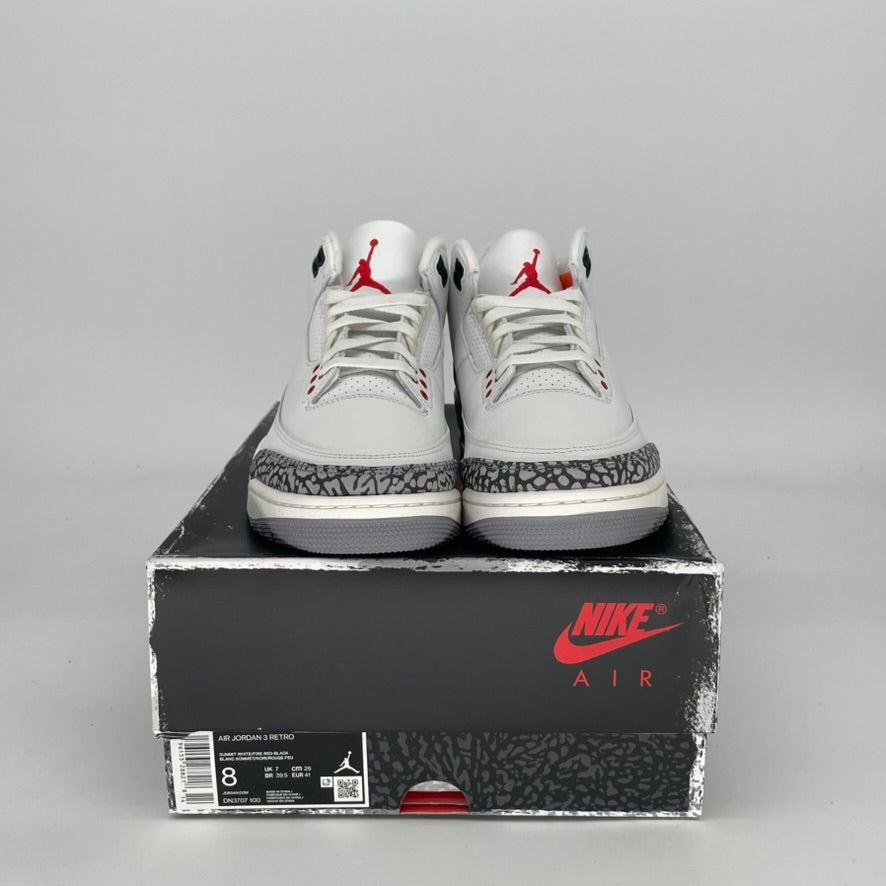 AIR JORDAN 3 WHITE CEMENT REIMAGINED DN3707-100 SIZE 8/9.5W