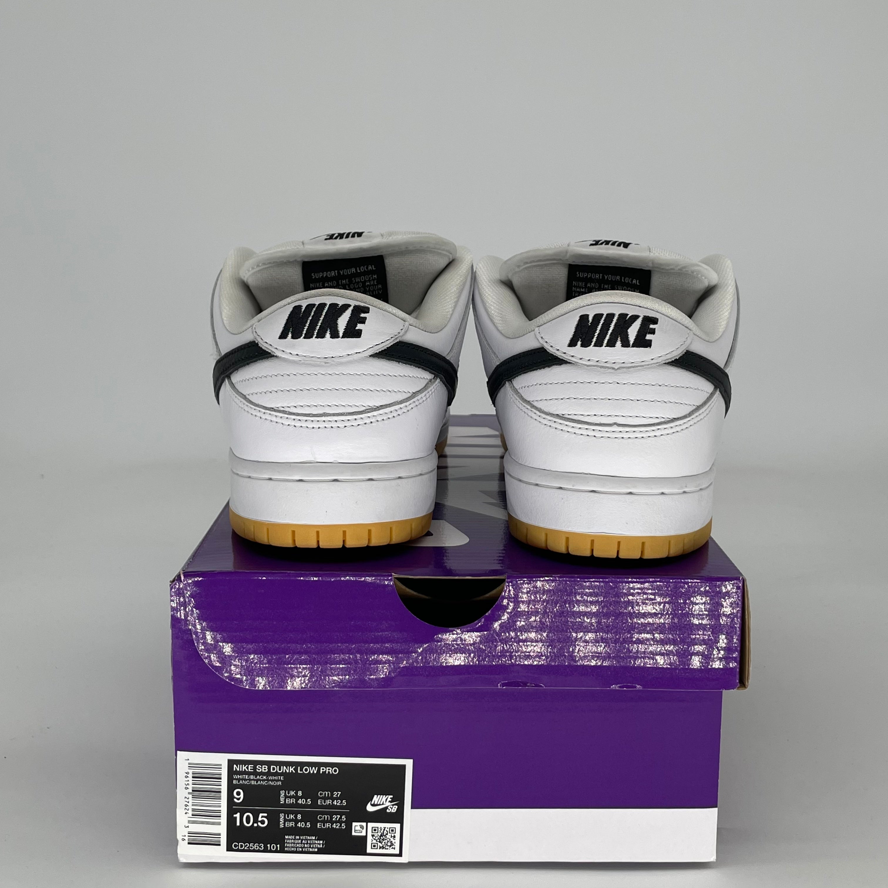 NIKE SB DUNK LOW WHITE GUM CD2563-101 SIZE 9/10.5W
