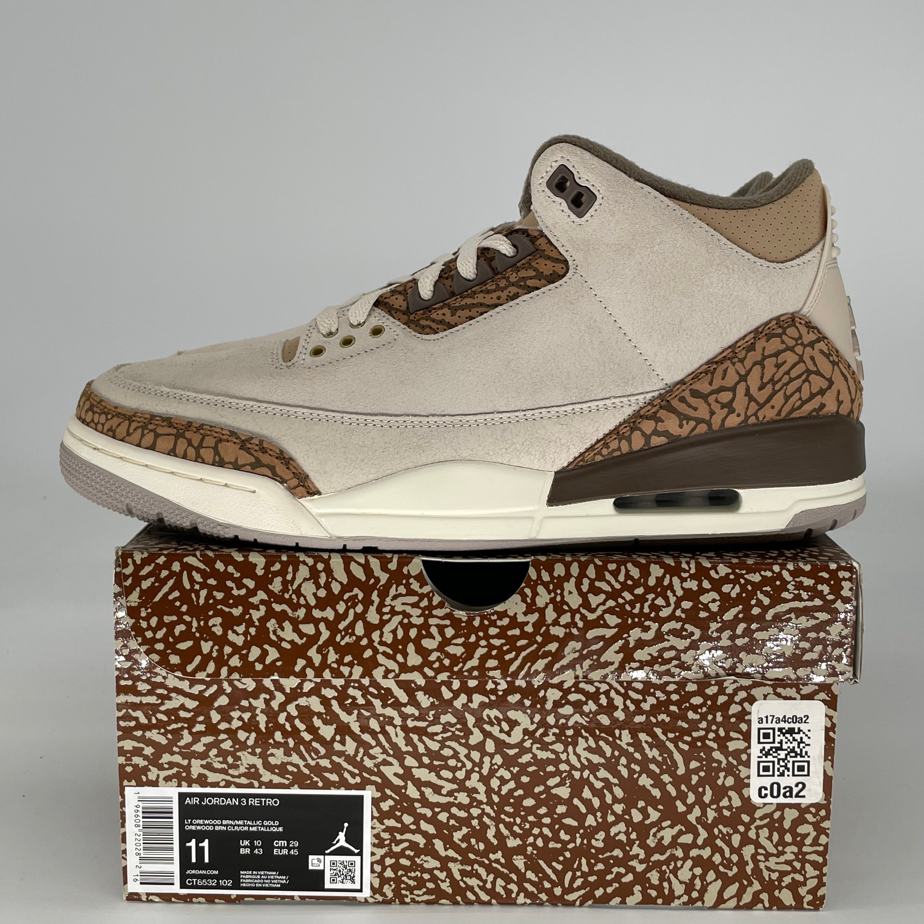 AIR JORDAN 3 PALOMINO CT8532-102 SIZE 11/12.5W