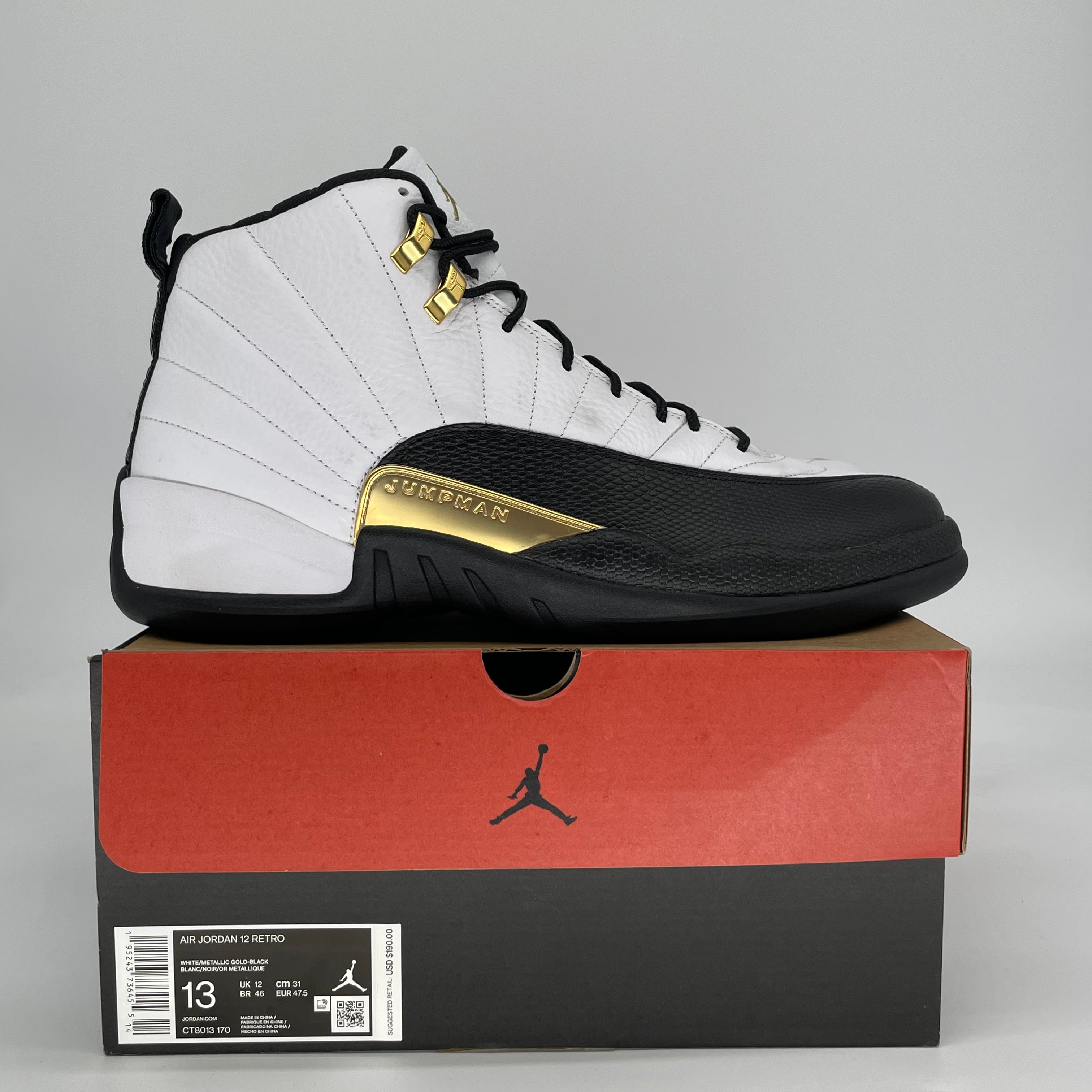 AIR JORDAN 12 ROYALTY TAXI CT8013-170 SIZE 13/14.5W