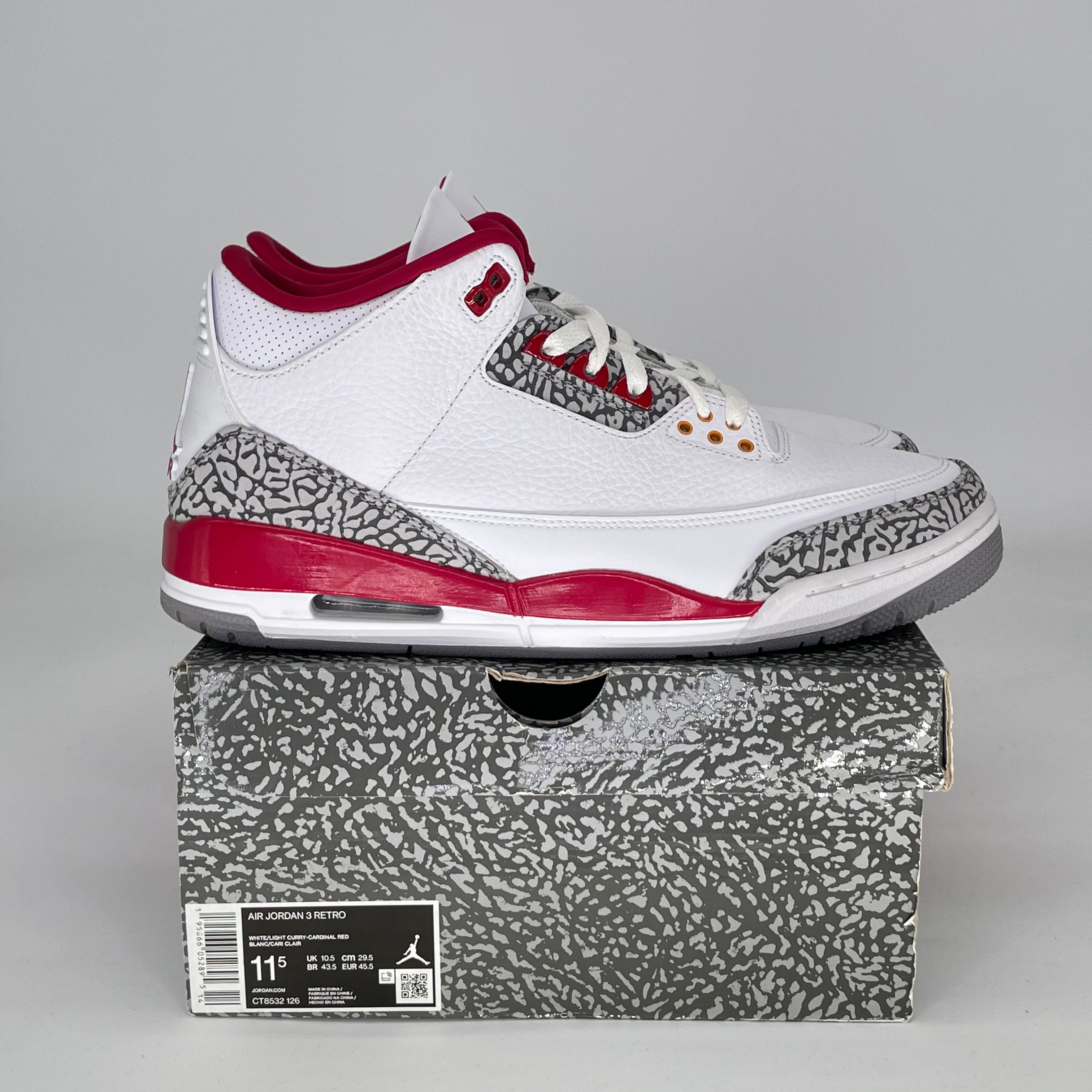 AIR JORDAN 3 CARDINAL RED CT8532-126 SIZE 11.5/13W