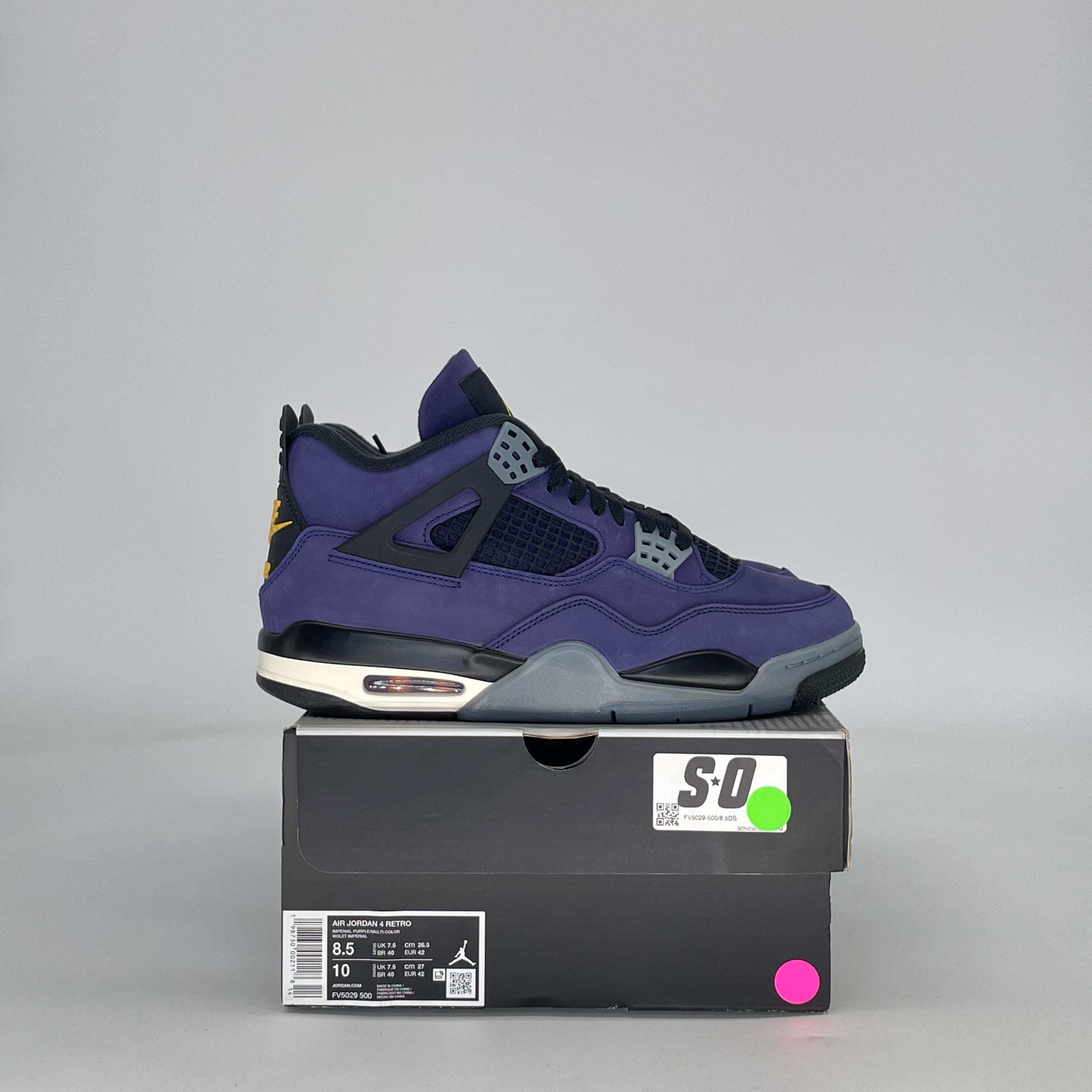 AIR JORDAN 4 LAKERS FV5029-500 SIZE 8.5/10W