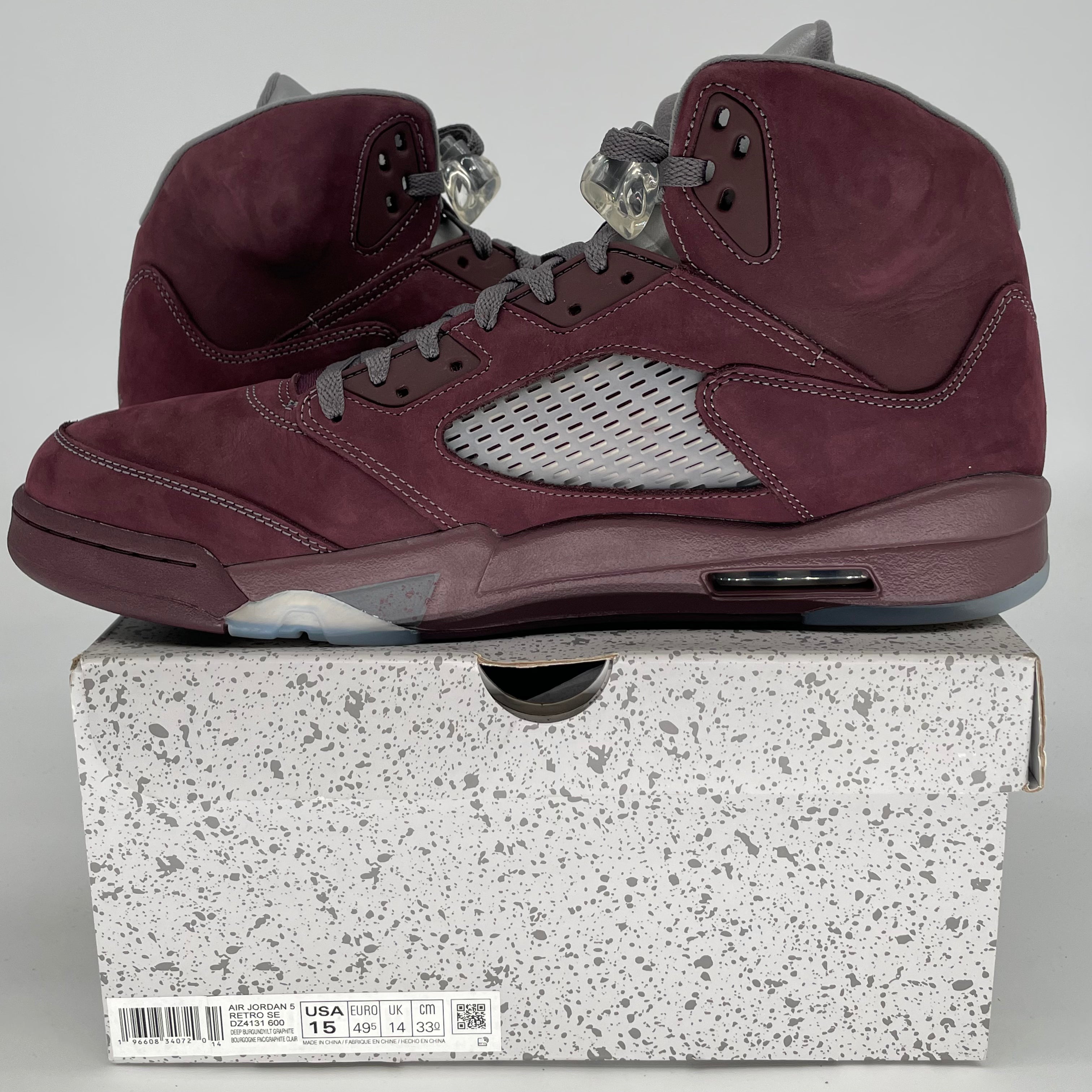 AIR JORDAN 5 BURGUNDY SIZE 15/16.5W DZ4131-600