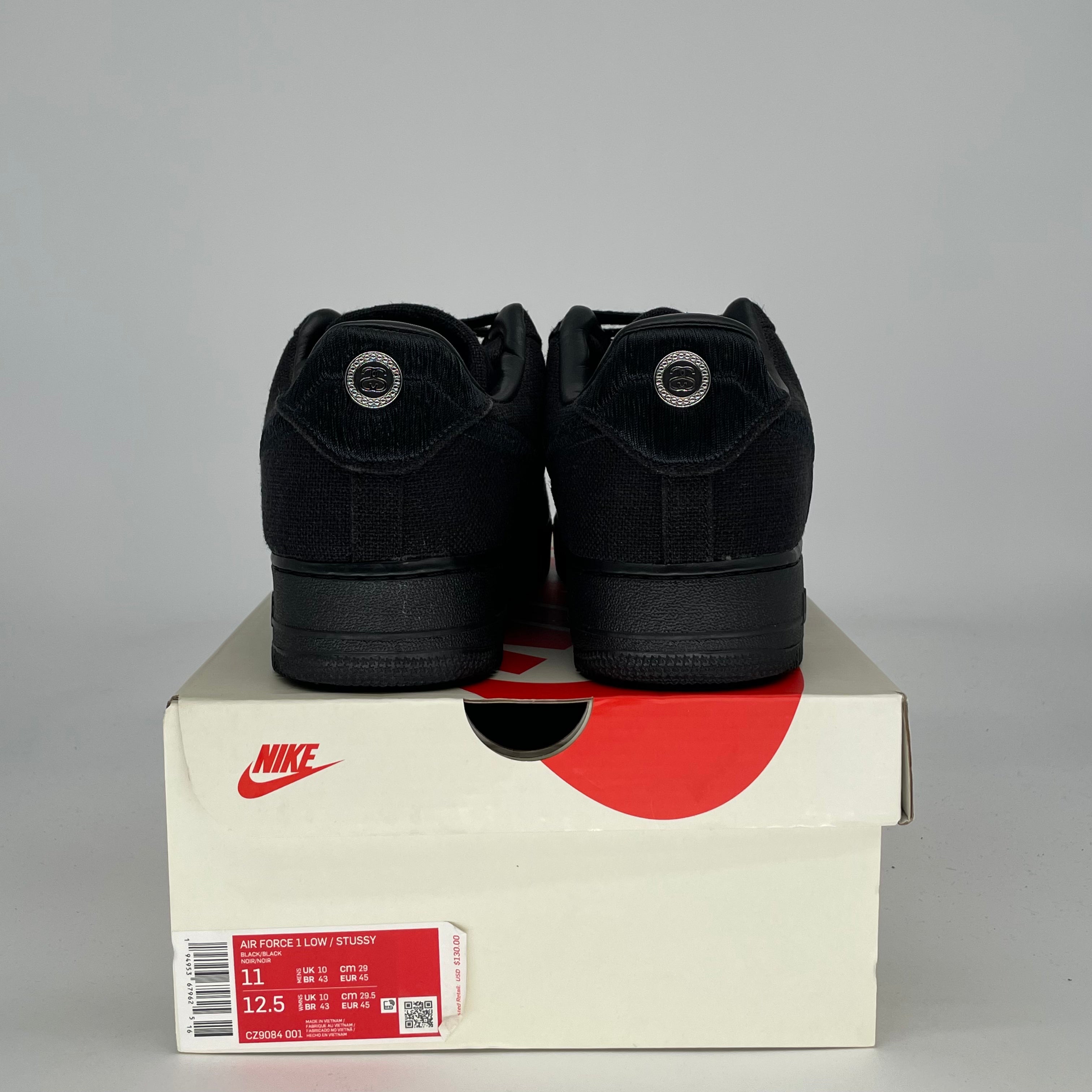 NIKE AIR FORCE 1 LOW X STUSSY BLACK CZ9084-001 SIZE 11/12.5W