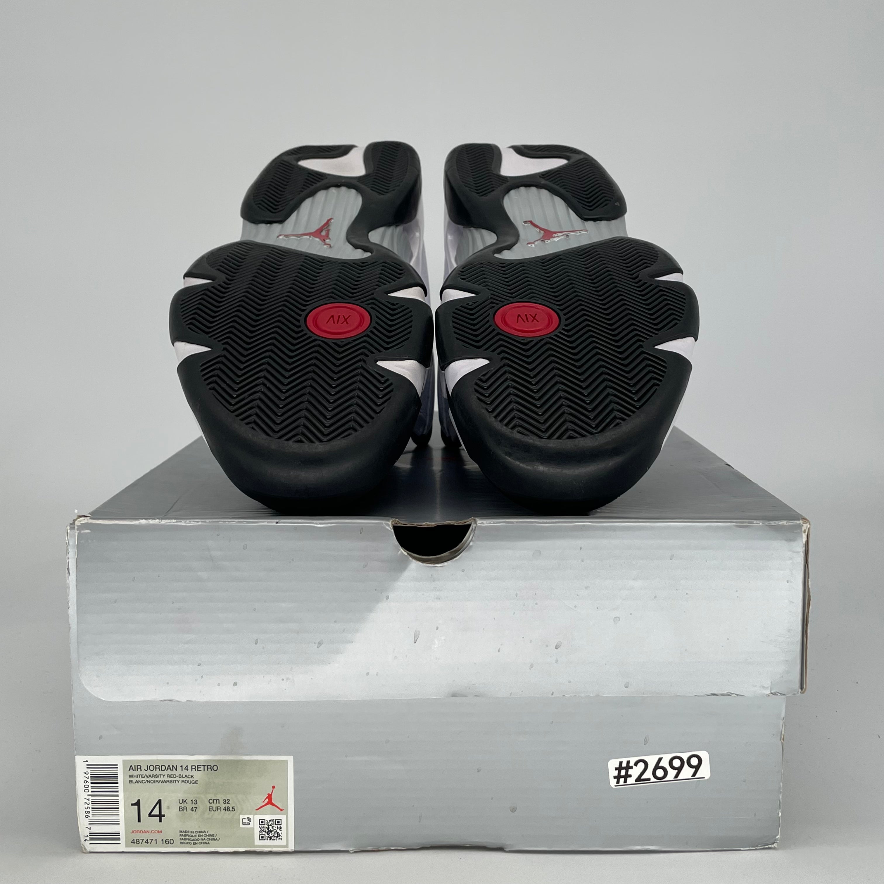 AIR JORDAN 14 BLACK TOE 487471-160 SIZE 14/15.5W
