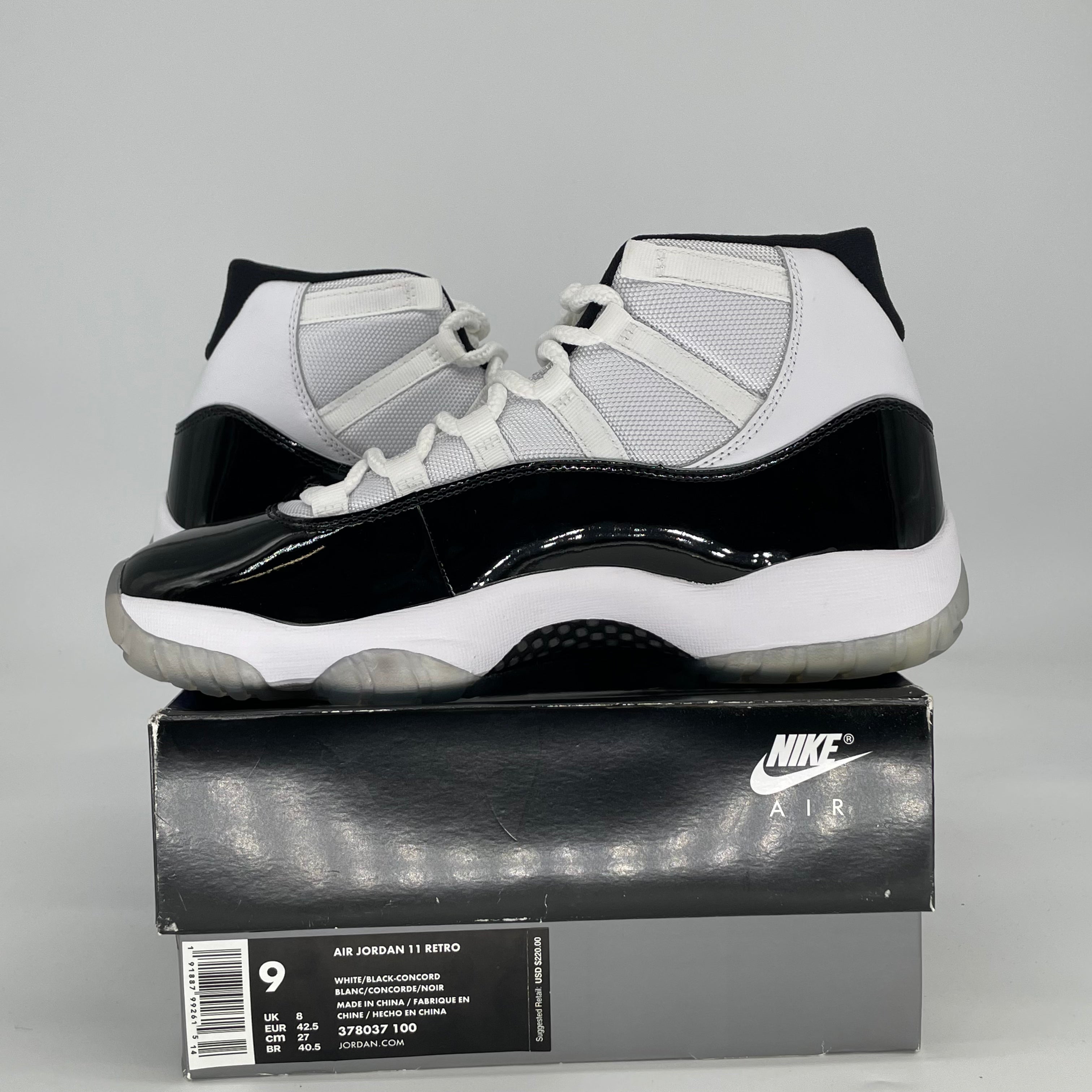 AIR JORDAN 11 CONCORD 378037-100 SIZE 9/10.5W