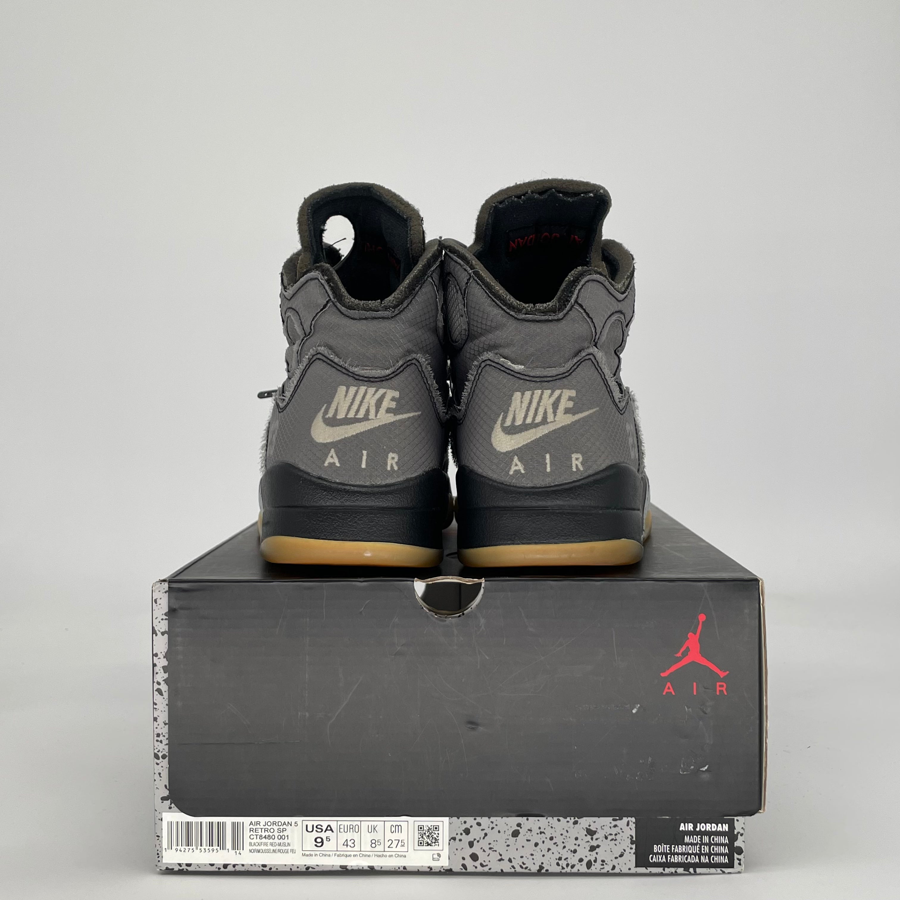 AIR JORDAN 5 OFF-WHITE MUSLIN CT8480-001 SIZE 9.5/11W