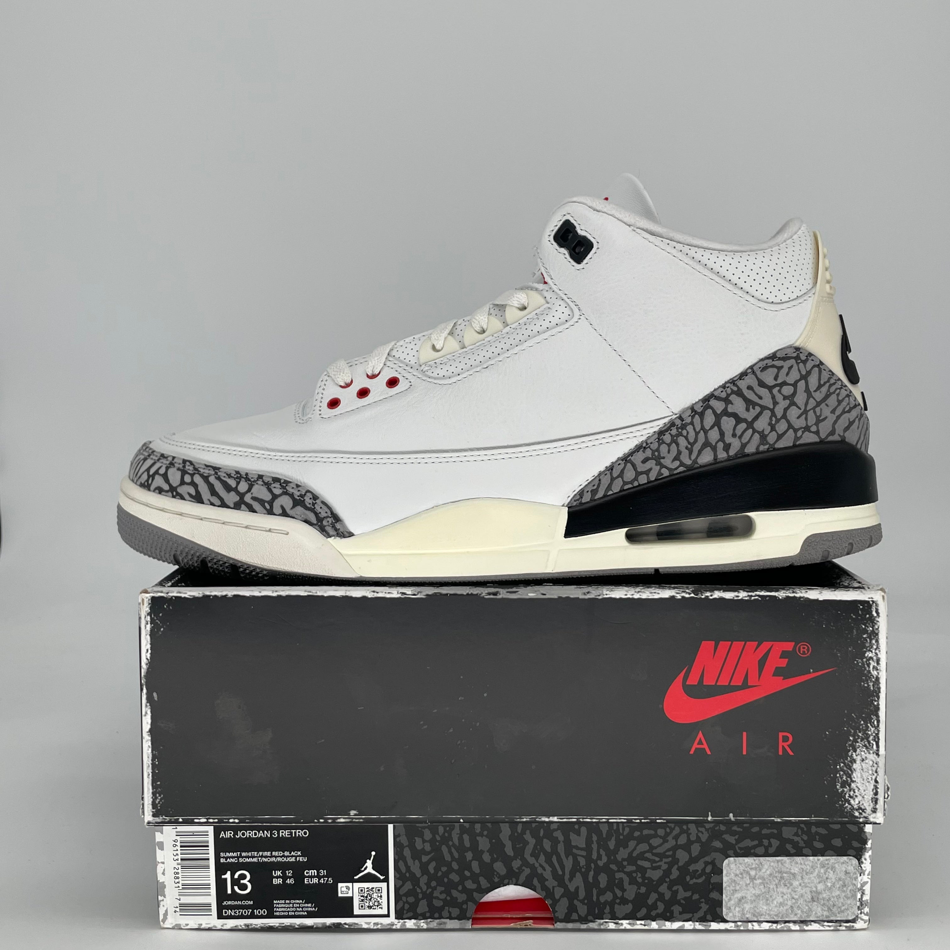 AIR JORDAN 3 WHITE CEMENT REIMAGINED DN3707-100 SIZE 13/14.5W