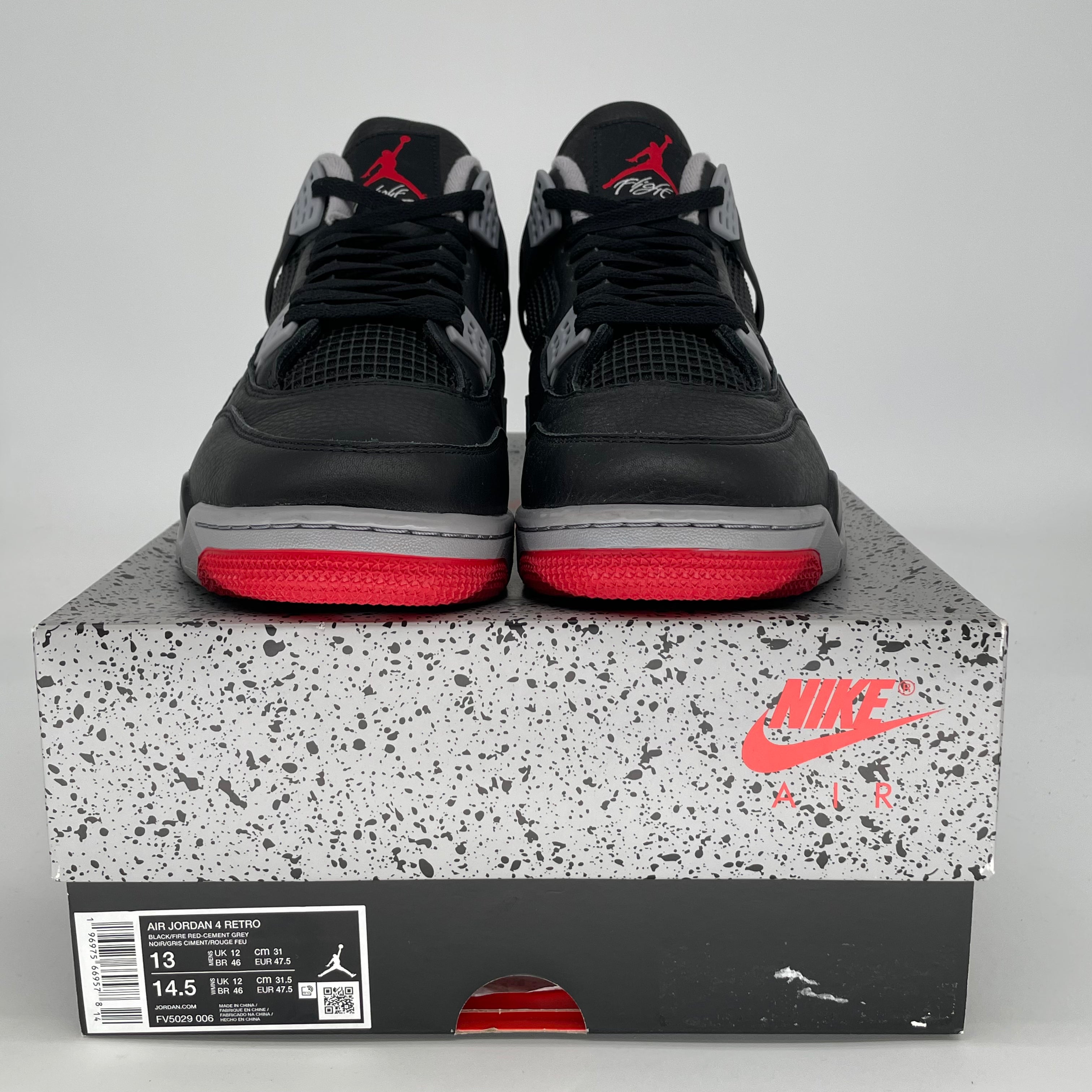 AIR JORDAN 4 BRED REIMAGINED FV5029-006 SIZE 13/14.5W
