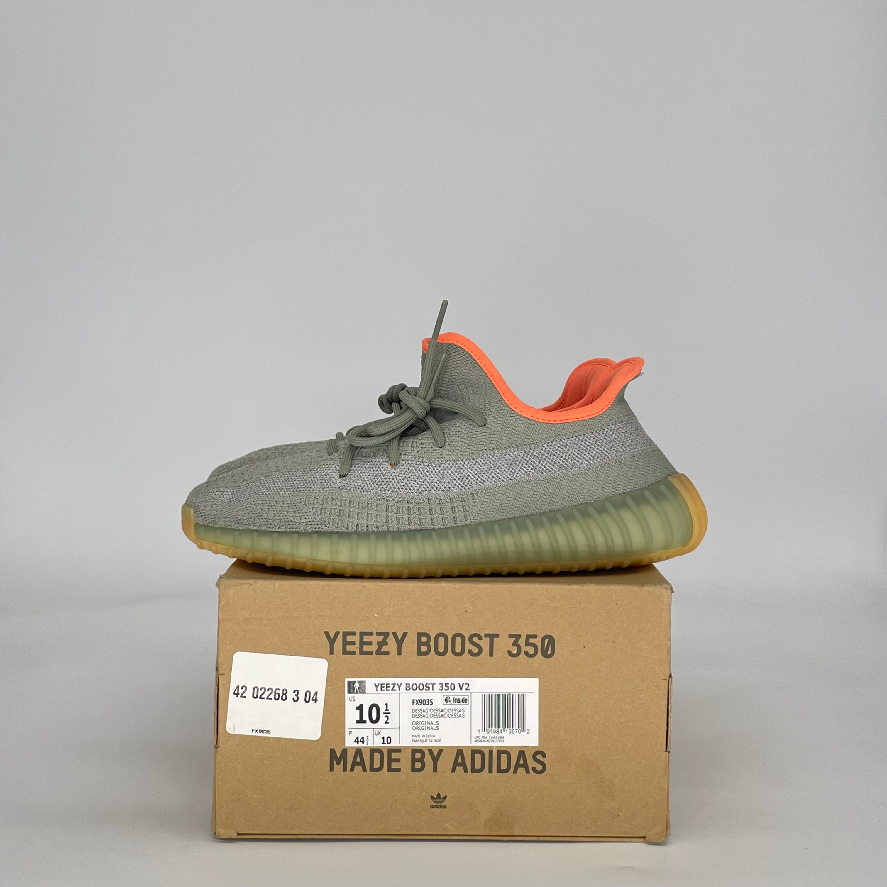 ADIDAS YEEZY BOOST 350 V2 DESERT SAGE FX9035 SIZE 10.5/12W