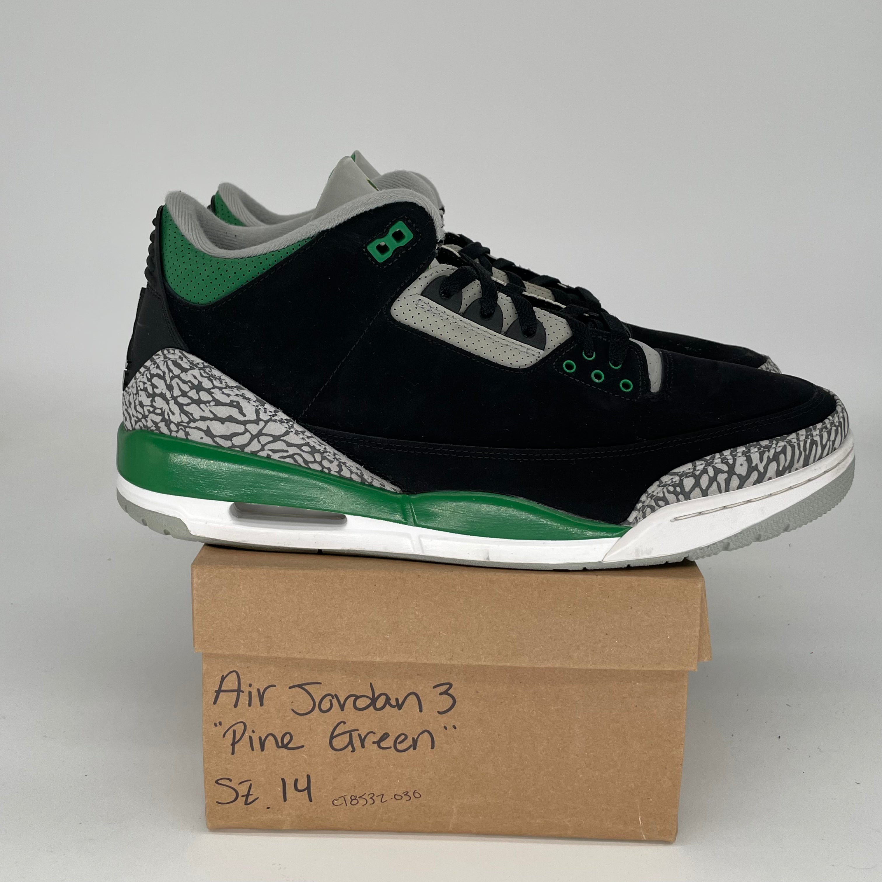 AIR JORDAN 3 PINE GREEN SIZE 14 CT8532-030