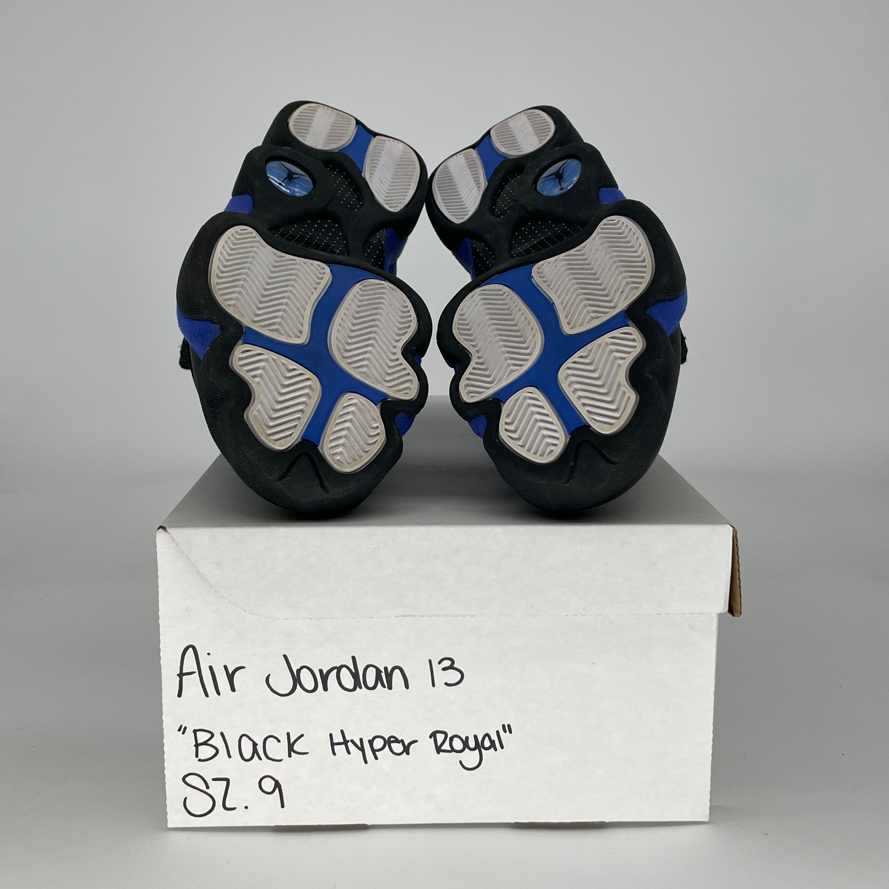AIR JORDAN 13 BLACK HYPER ROYAL 414571-040 SIZE 9/10.5W