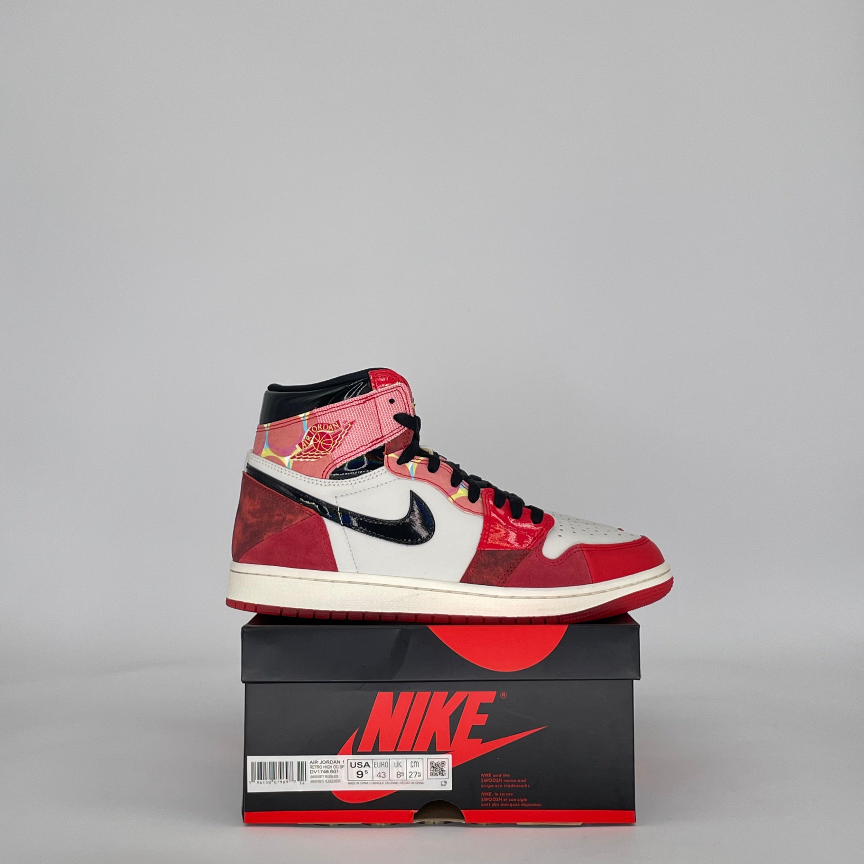AIR JORDAN 1 SPIDER-MAN ACROSS THE SPIDER-VERSE DV1748-601 SIZE 9.5/11W