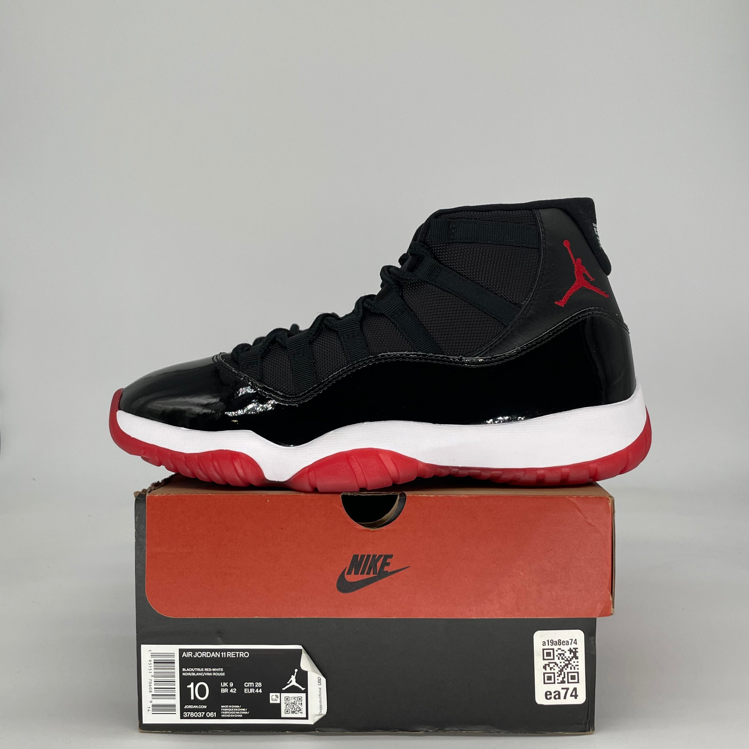 AIR JORDAN 11 PLAYOFFS BRED 378037-061 SIZE 10/11.5W