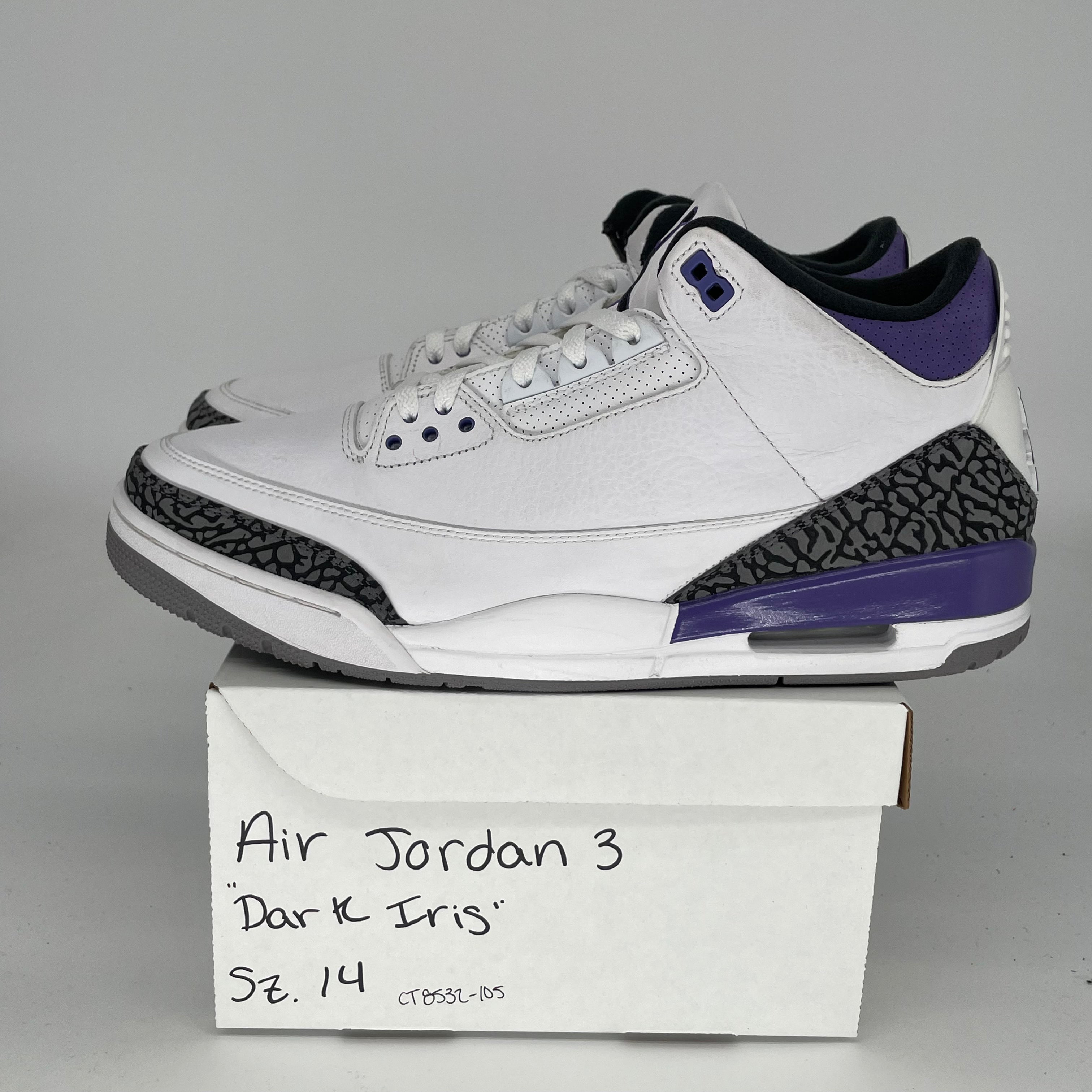 AIR JORDAN 3 DARK IRIS SIZE 14/15.5W CT8532-105