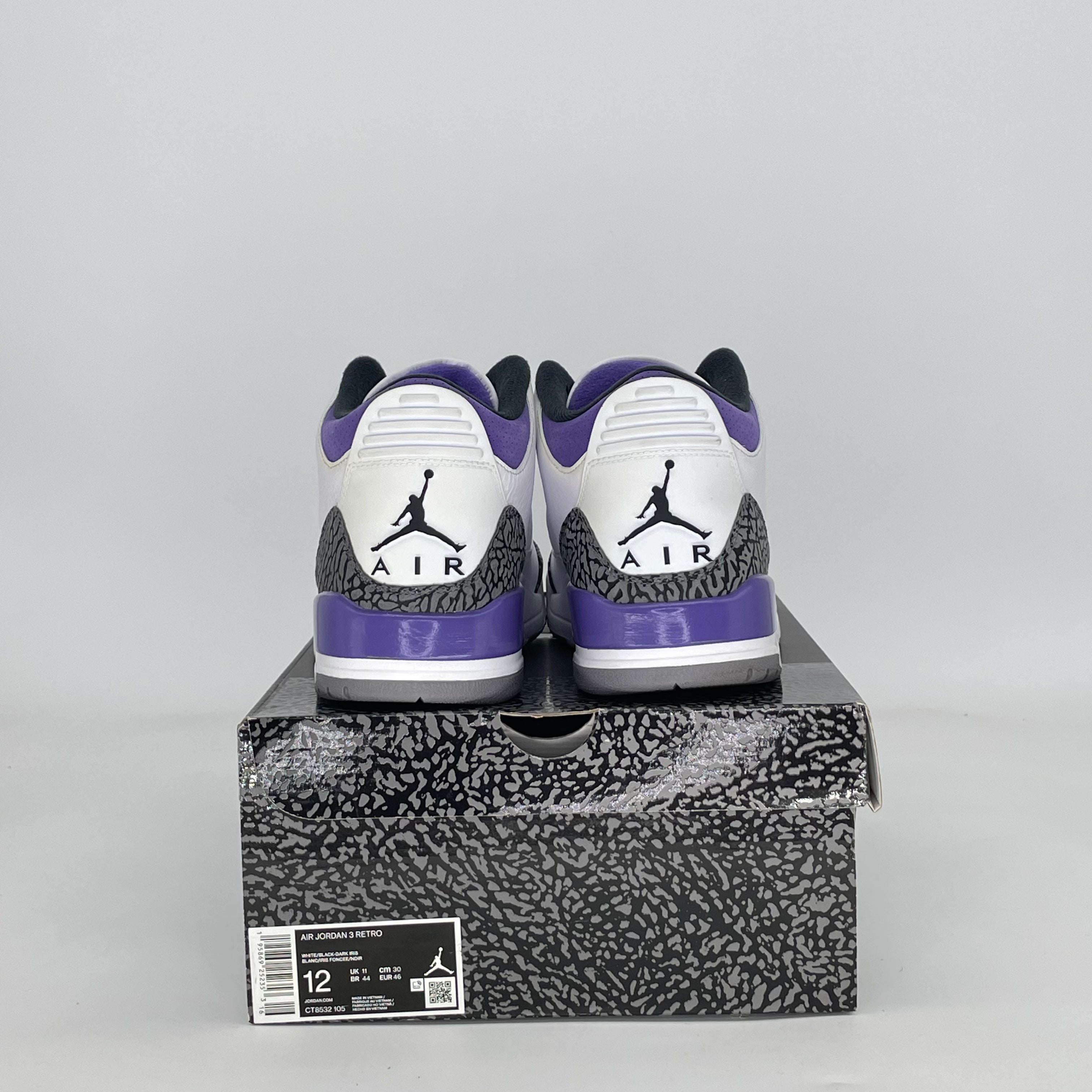 AIR JORDAN 3 DARK IRIS CT8532-105 SIZE 12/13.5W