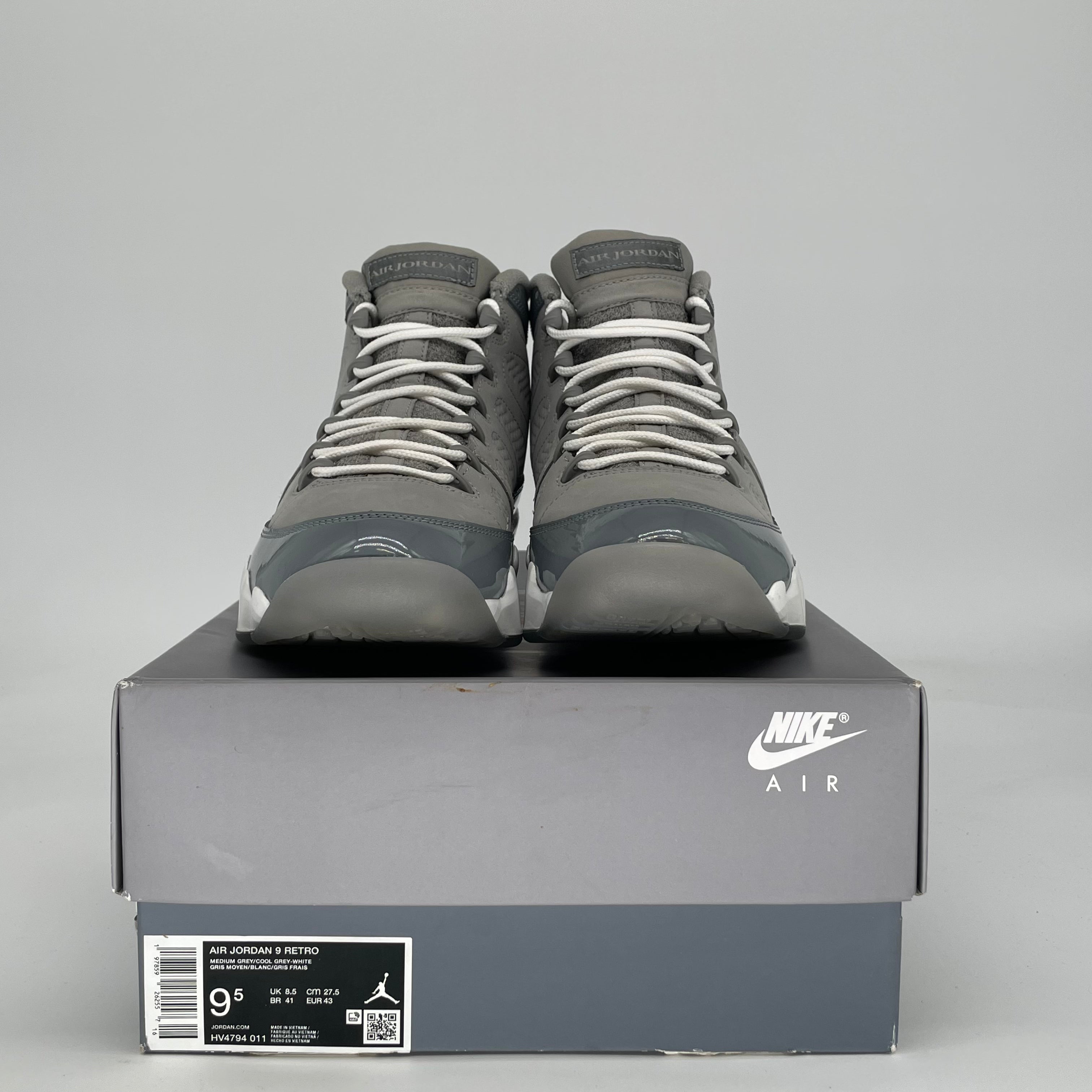 AIR JORDAN 9 COOL GREY HV4794-011 SIZE 9.5/11W