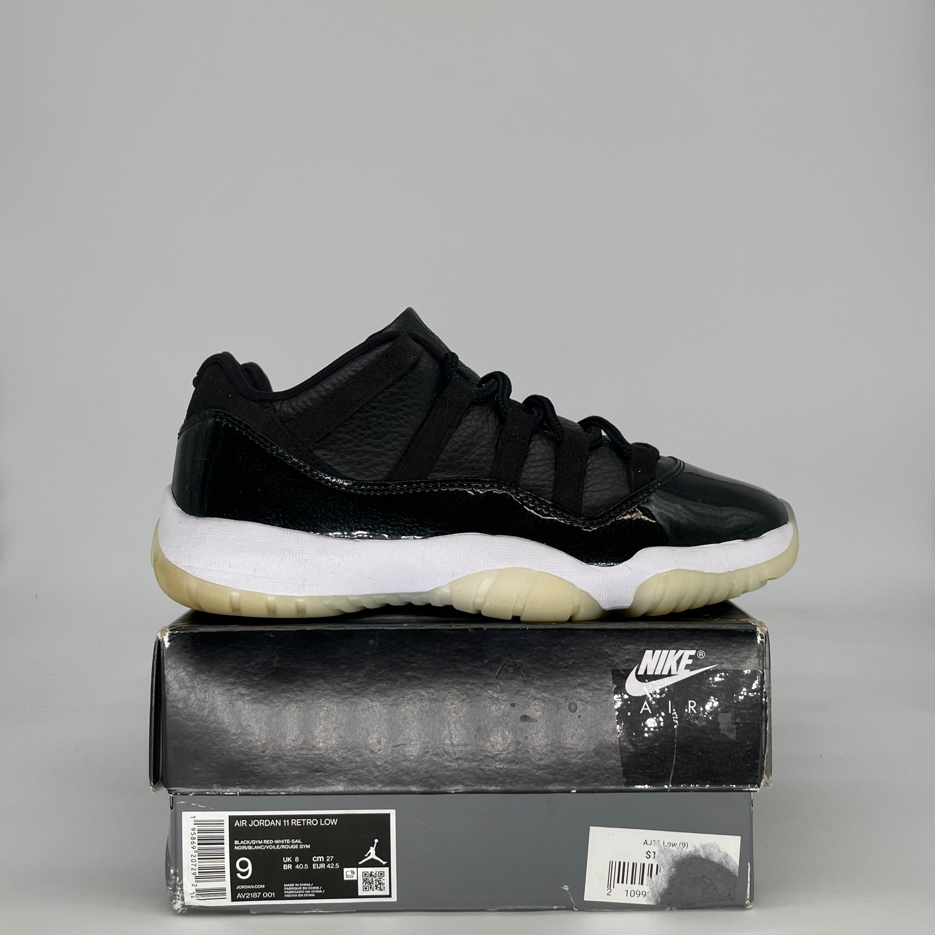 AIR JORDAN 11 LOW 72-10 AV2187-001 SIZE 9/10.5W
