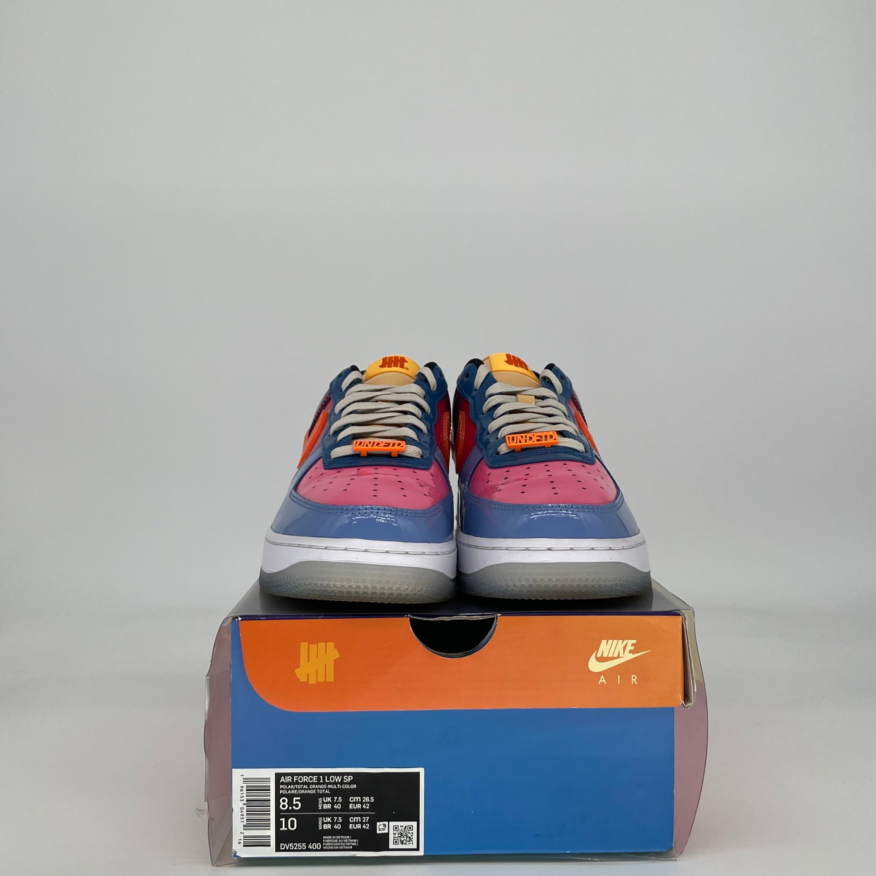 NIKE AIR FORCE 1 LOW UNDEFEATED MULTI-PATENT TOTAL ORANGE CD4991-500 SIZE 8.5/10W