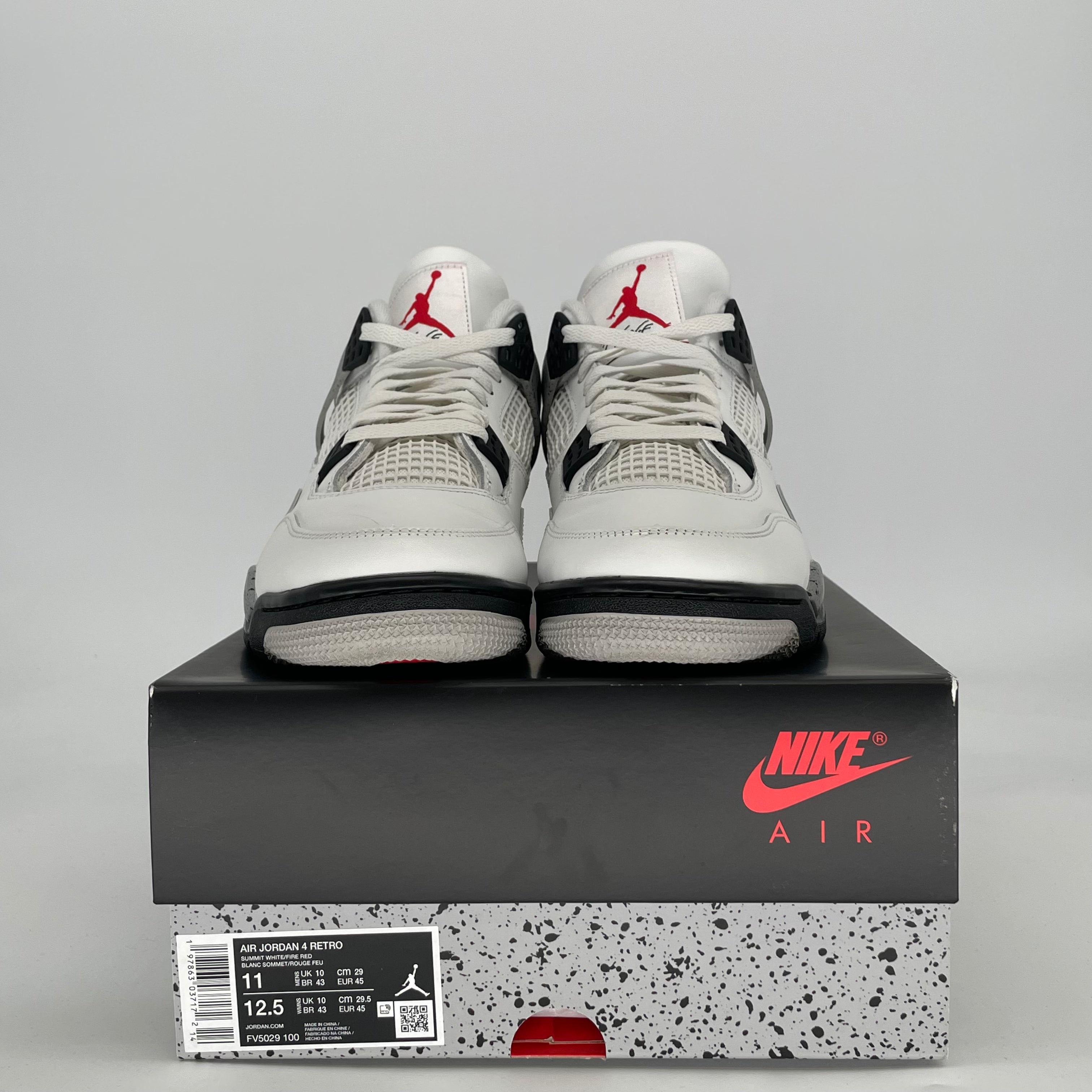 AIR JORDAN 4 WHITE CEMENT FV5029-100 SIZE 11/12.5W