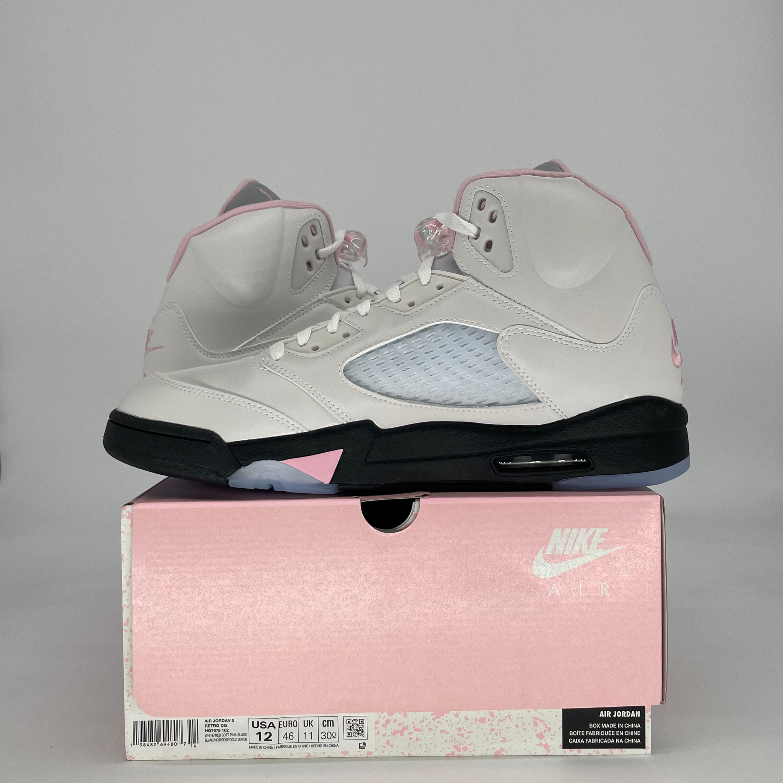 AIR JORDAN 5 MEDIUM SOFT PINK HQ7978-102 SIZE 12/13.5W