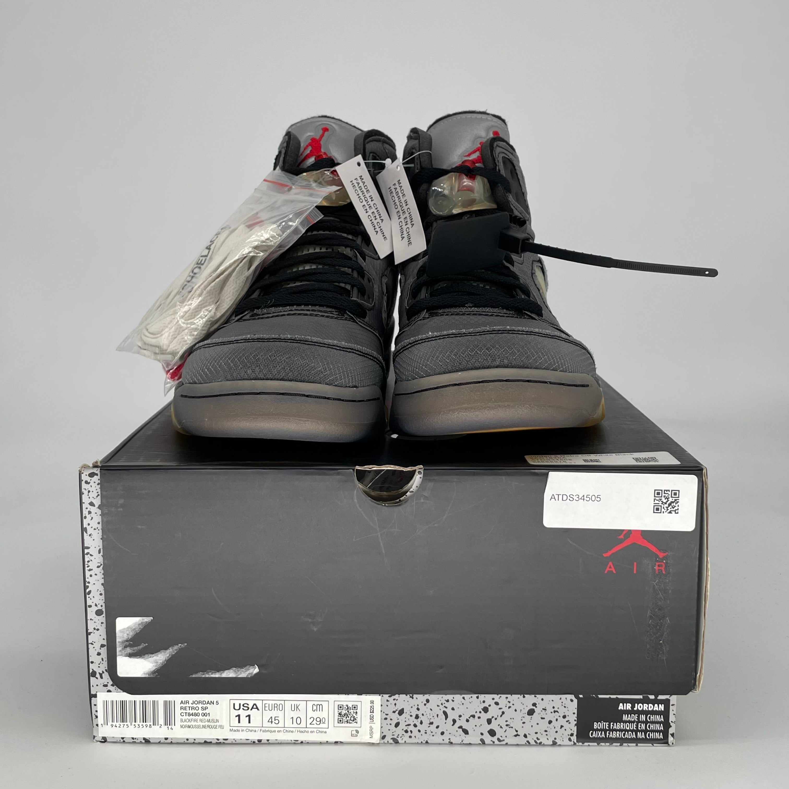 OFF WHITE X AIR JORDAN 5 MUSLIN CT8480-001 SIZE 11/12.5W