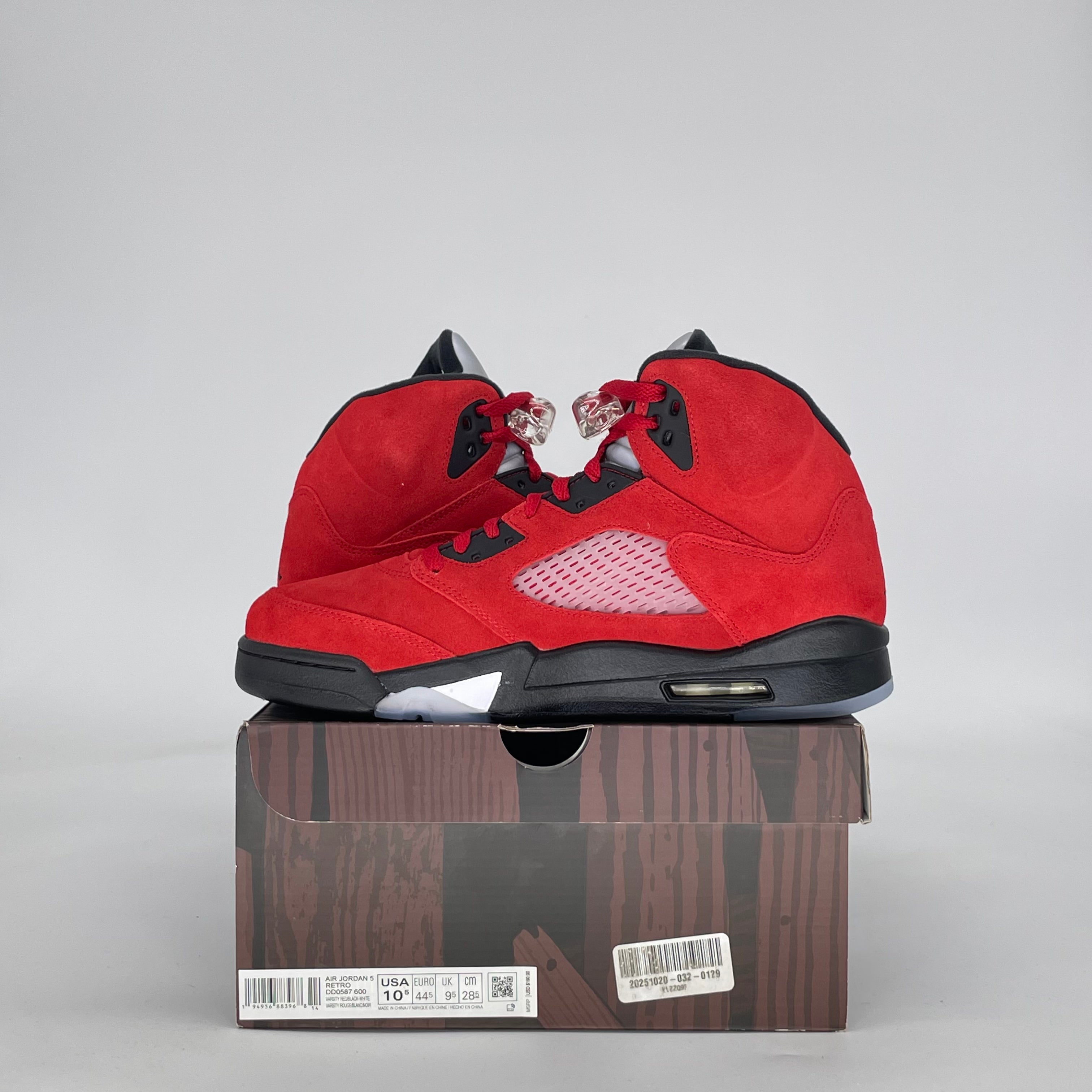 AIR JORDAN 5 RAGING BULL RED (2021) DD0587-600 SIZE 10.5/12W