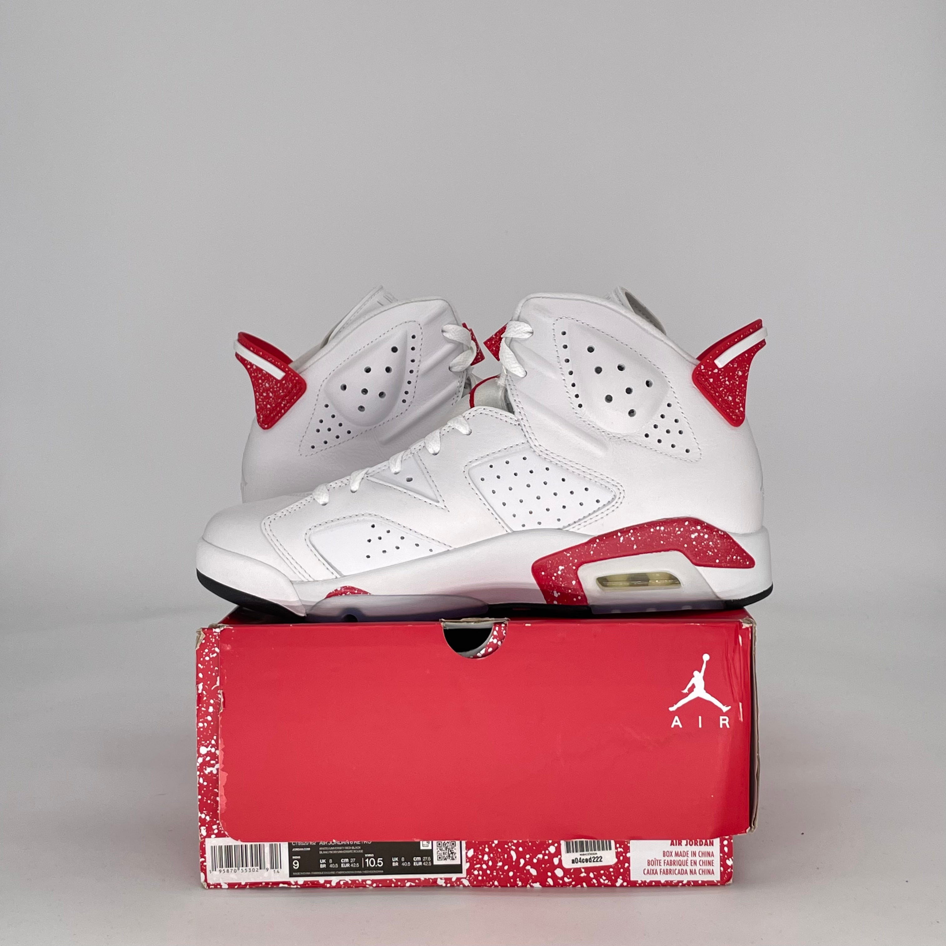 AIR JORDAN 6 RED OREO CT8529-162 SIZE 9/10.5W