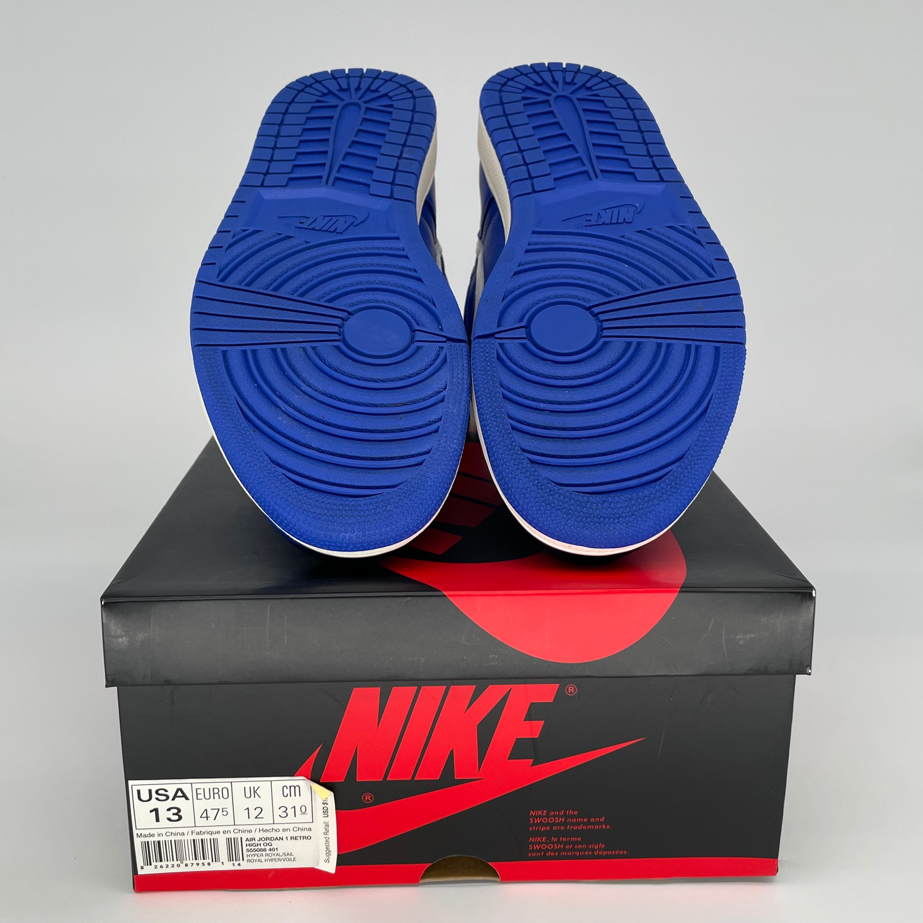 AIR JORDAN 1 HYPER ROYAL 555088-401 SIZE 13/14.5W
