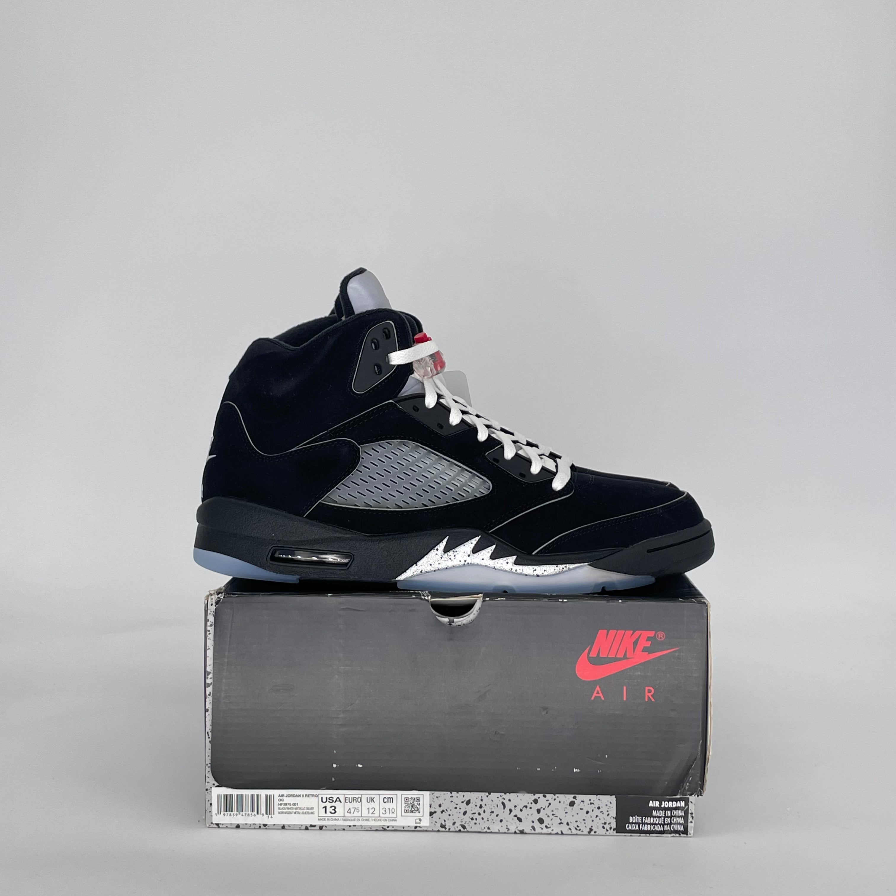 AIR JORDAN 5 BLACK METALLIC REIMAGINED HF3975-001 SIZE 13/14.5W