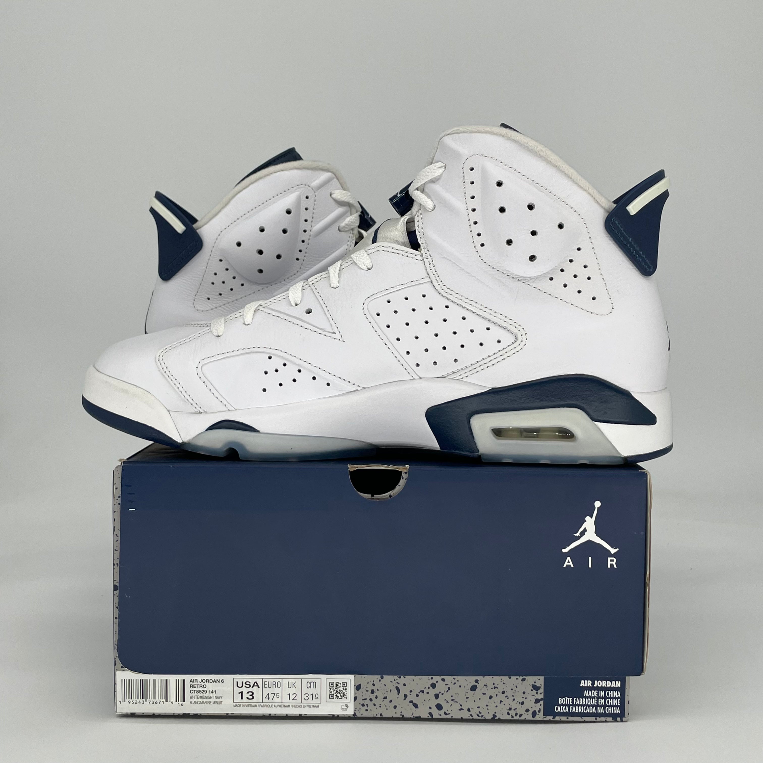 AIR JORDAN 6 MIDNIGHT NAVY CT8529-141 SIZE 13/14.5W