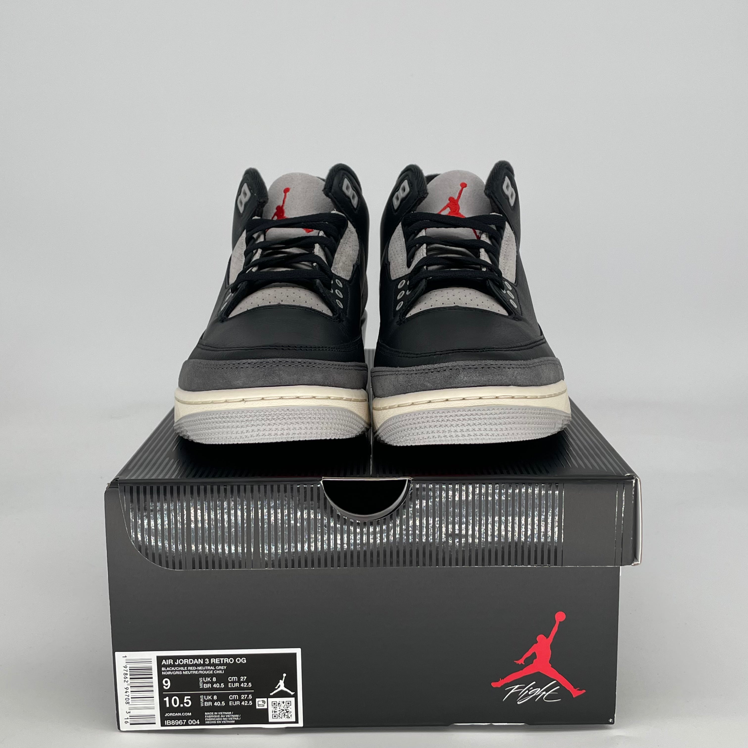 AIR JORDAN 3 RARE AIR IB8967-004 SIZE 9/10.5W