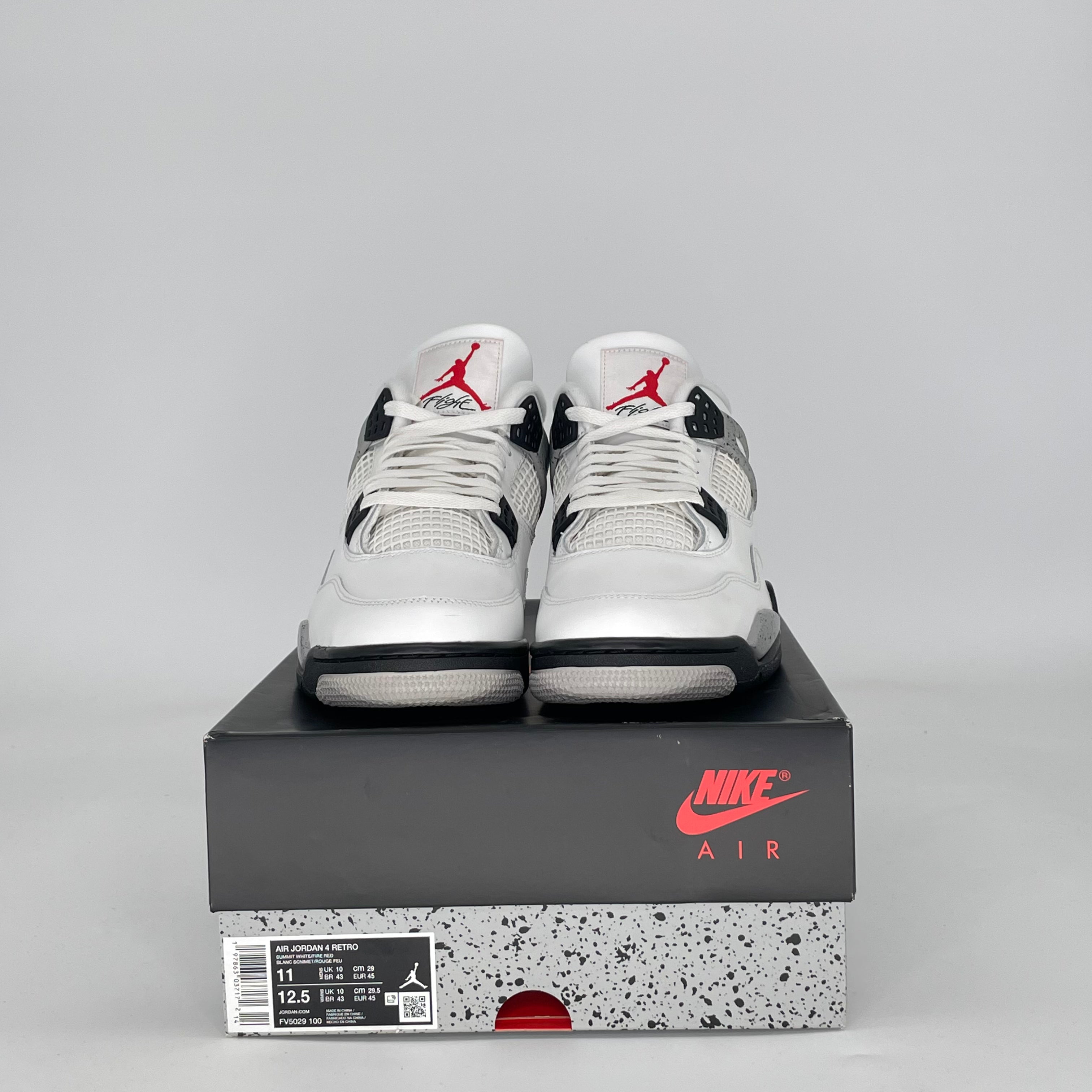 AIR JORDAN 4 WHITE CEMENT FV5029-100 SIZE 11/12.5W