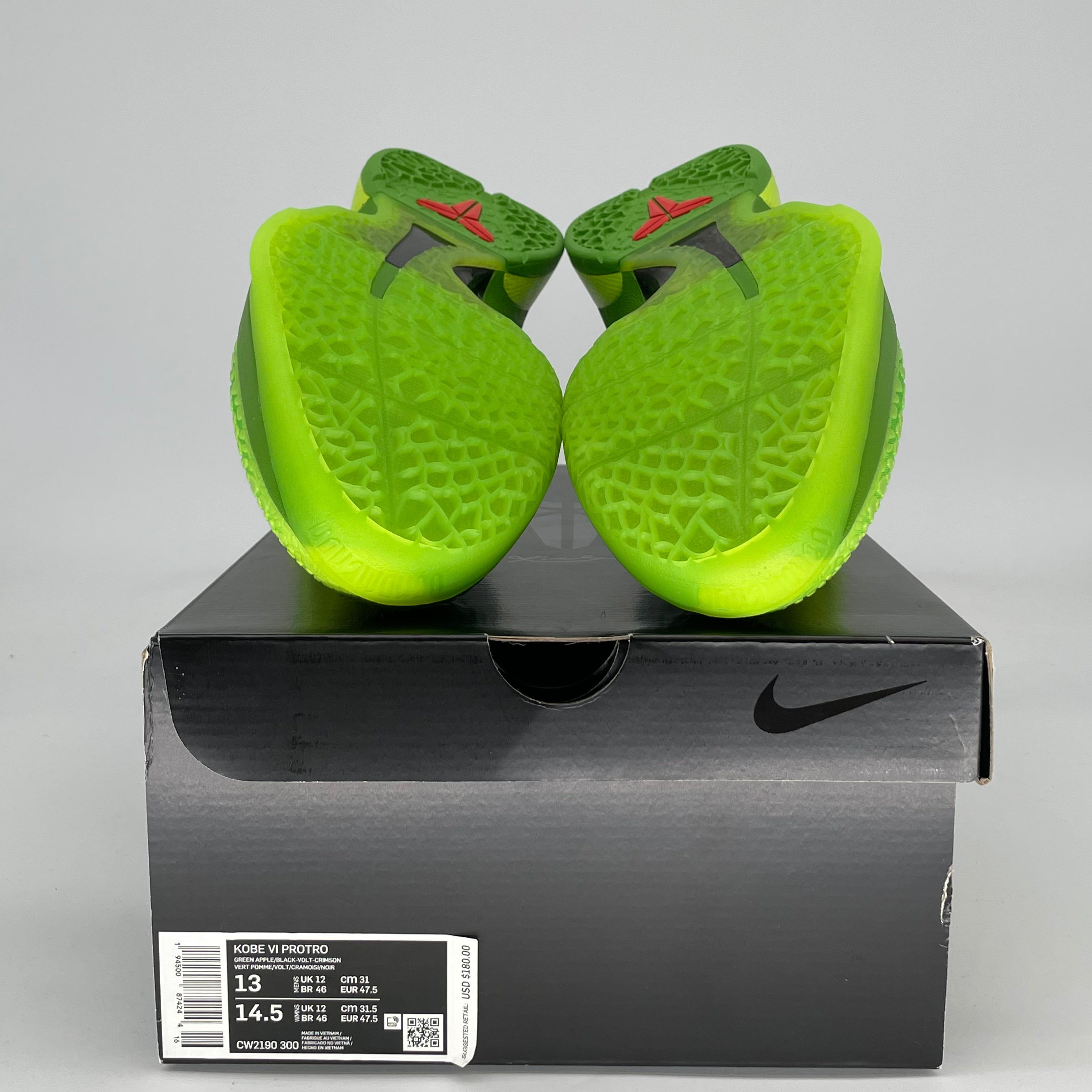NIKE KOBE 6 PROTRO GRINCH CW2190-300 SIZE 13/14.5W