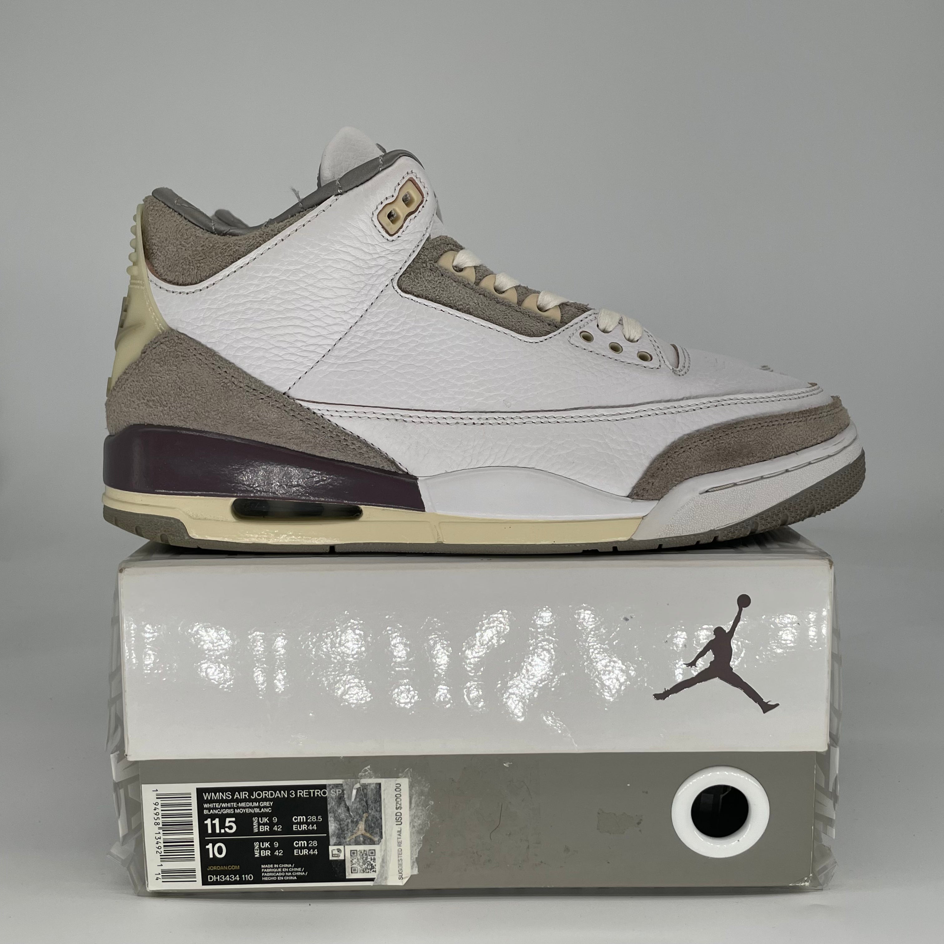 AIR JORDAN 3 A MA MANIERE W DH3434-110 SIZE 10.5/11.5W