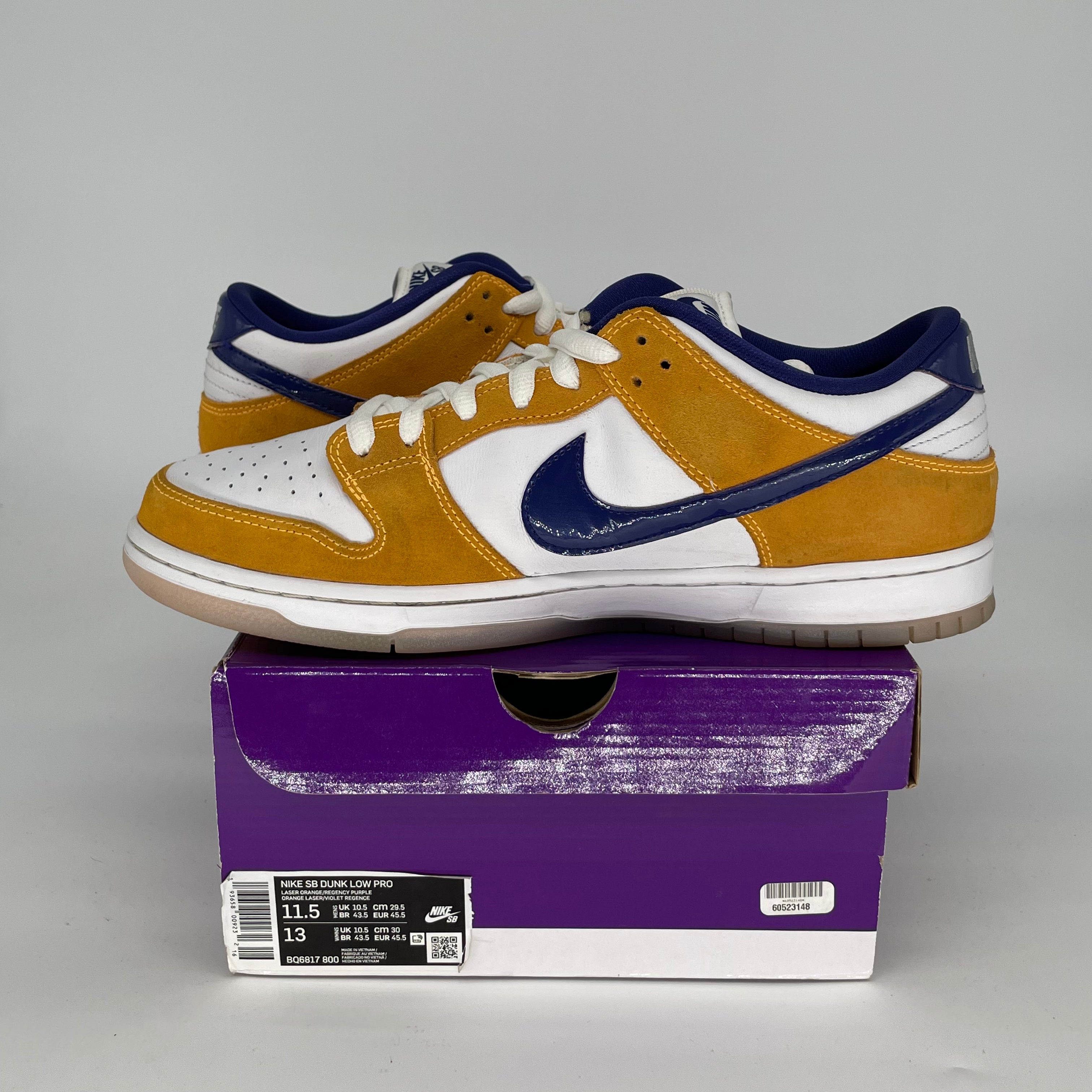 NIKE SB DUNK LOW LASER ORANGE SIZE 11.5 BQ6817-800