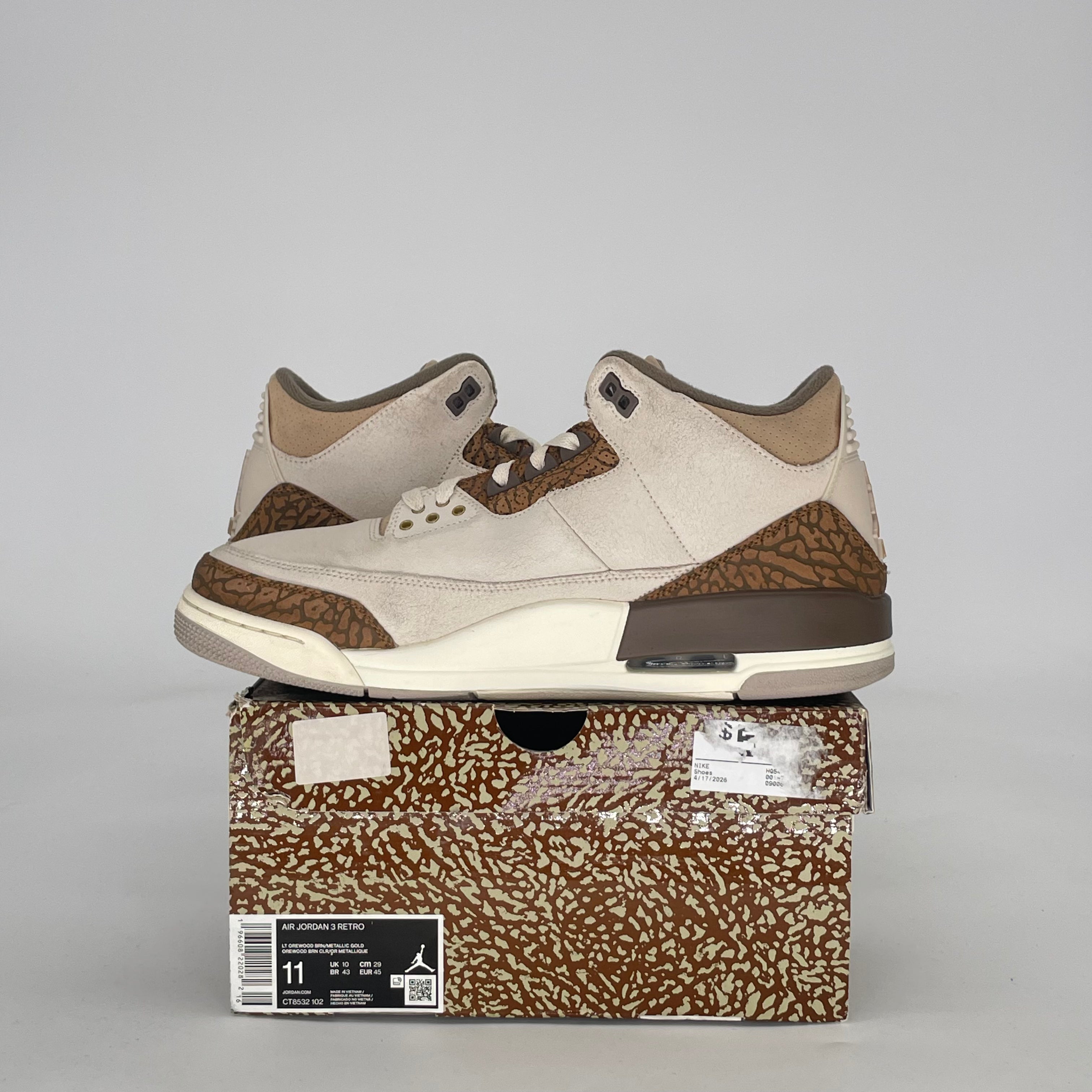 AIR JORDAN 3 PALOMINO CT8532-102 SIZE 11/12.5W