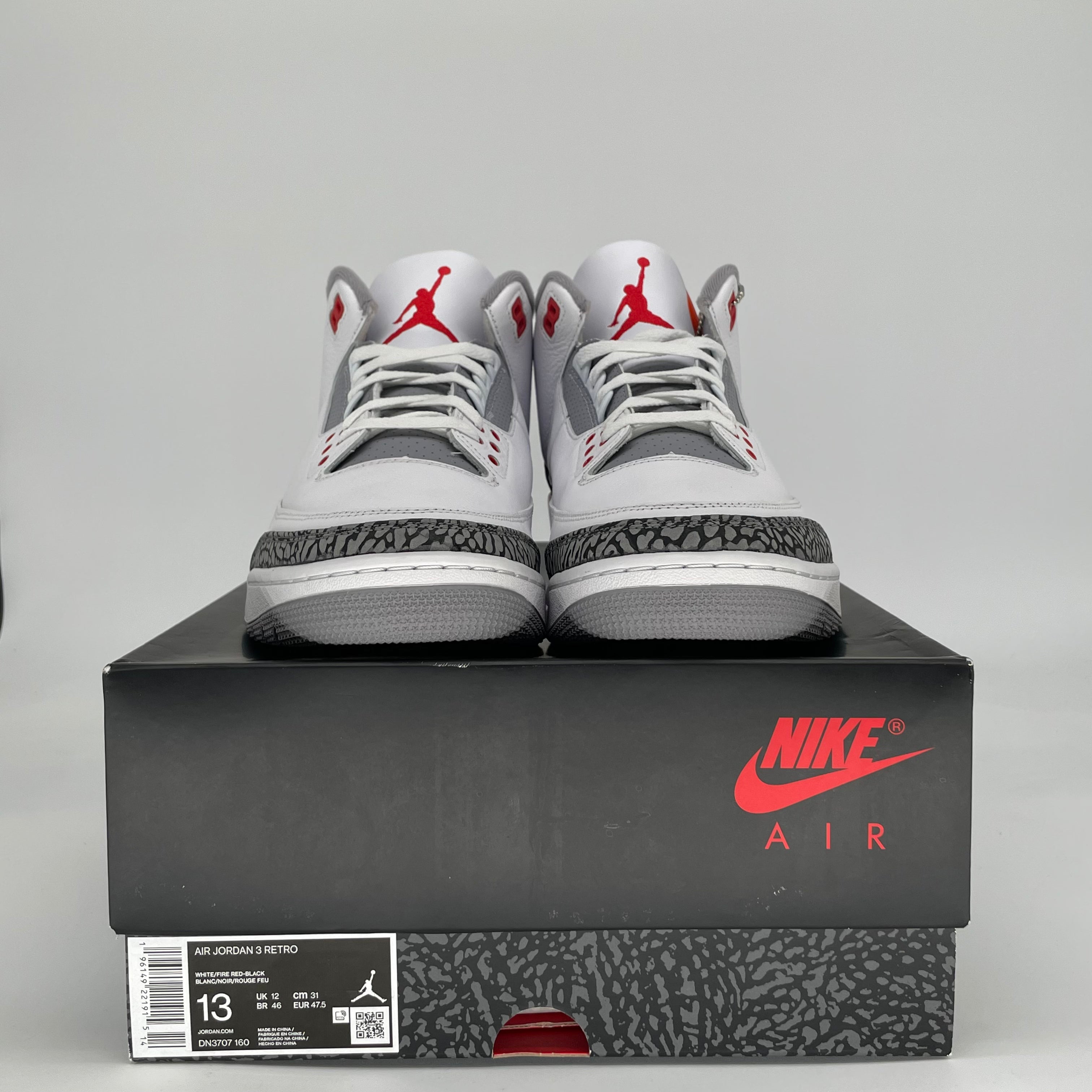 AIR JORDAN 3 FIRE RED DN3707-160 SIZE 13/14.5W