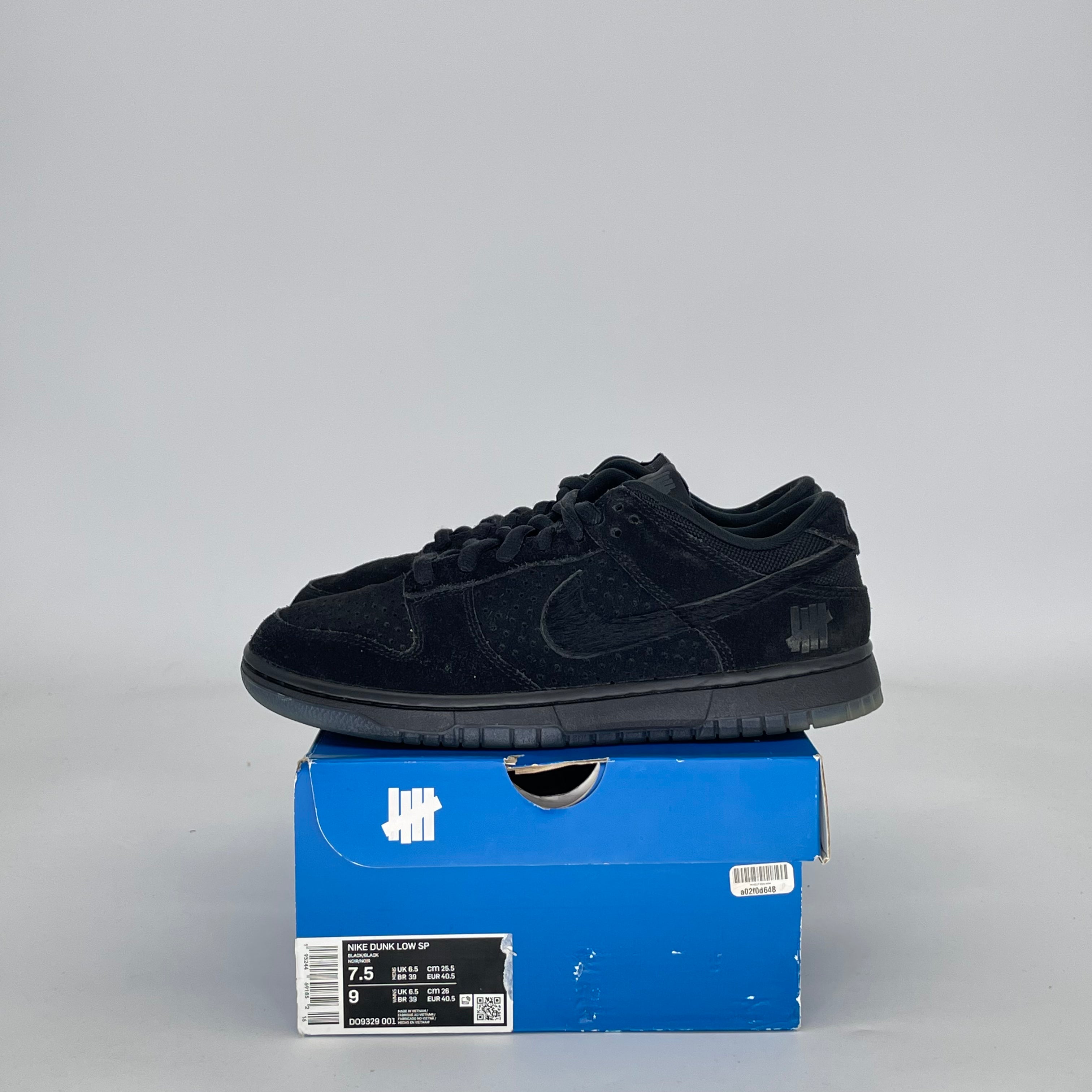 NIKE DUNK LOW UNDEFEATED 5 ON IT BLACK DO9329-001 SIZE 7.5/9W MENS