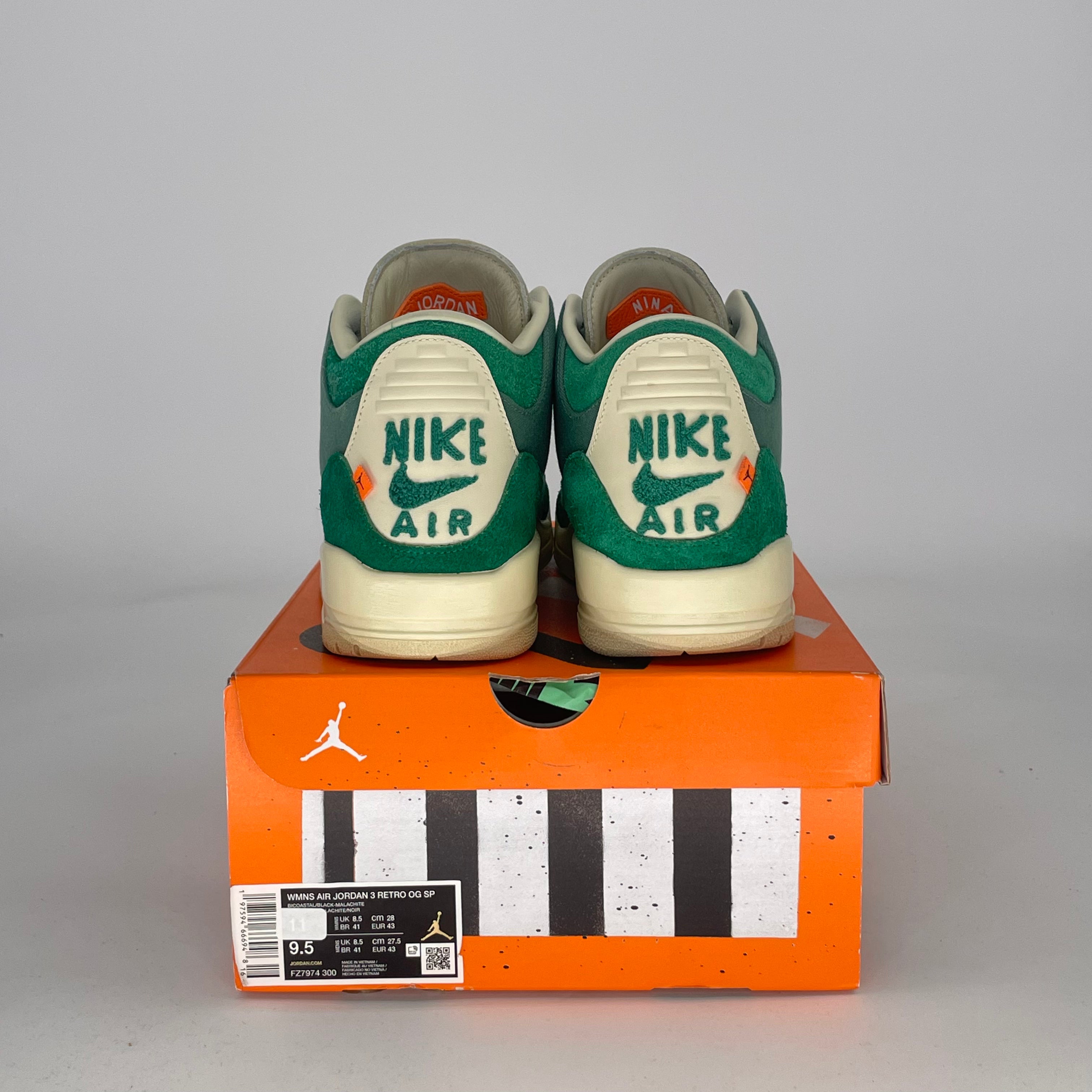 AIR JORDAN 3 NINA CHANEL ABNEY BICOASTAL FZ7974-300 SIZE 9.5/11W