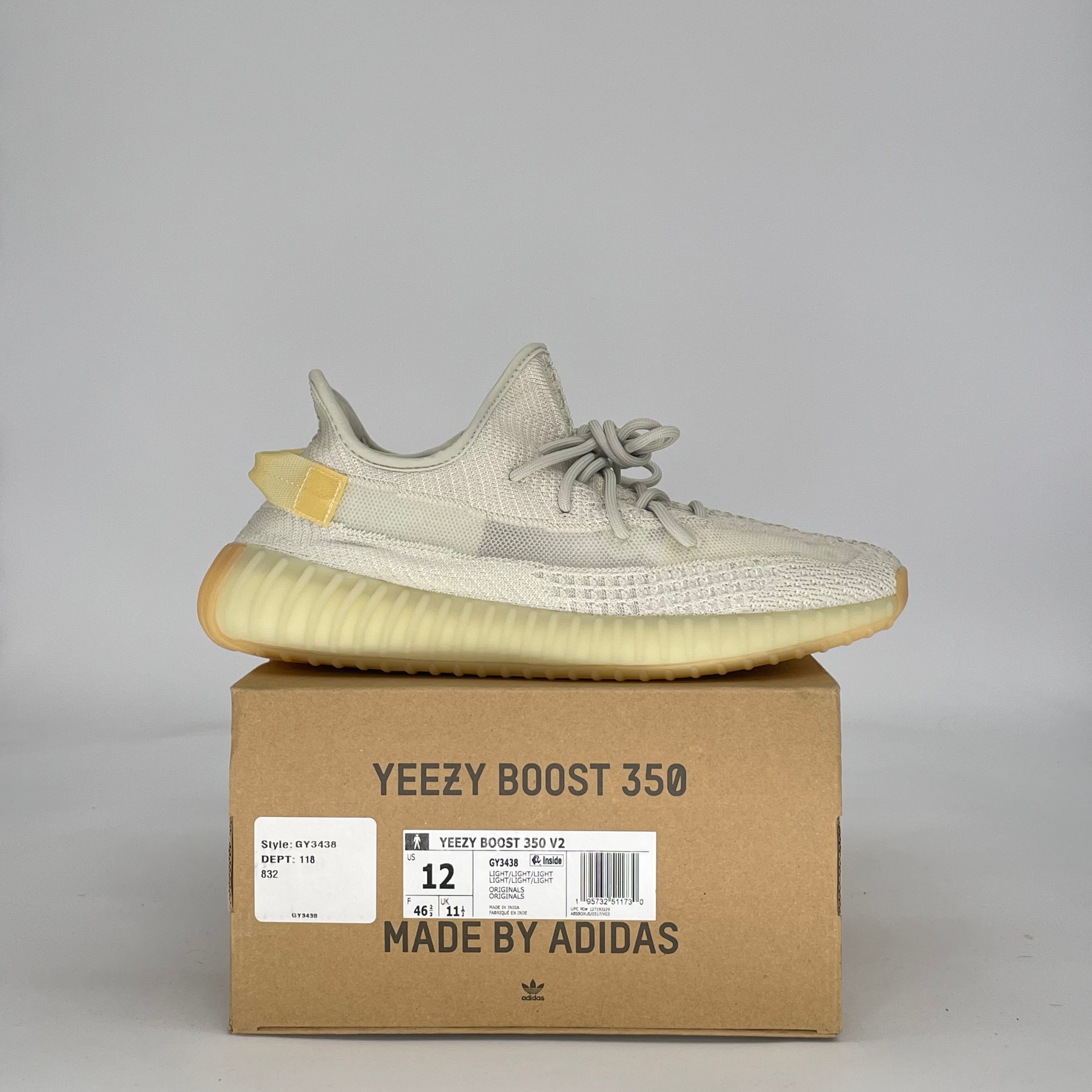 ADIDAS YEEZY BOOST 350 V2 LIGHT GY3438 SIZE 12/13.5W