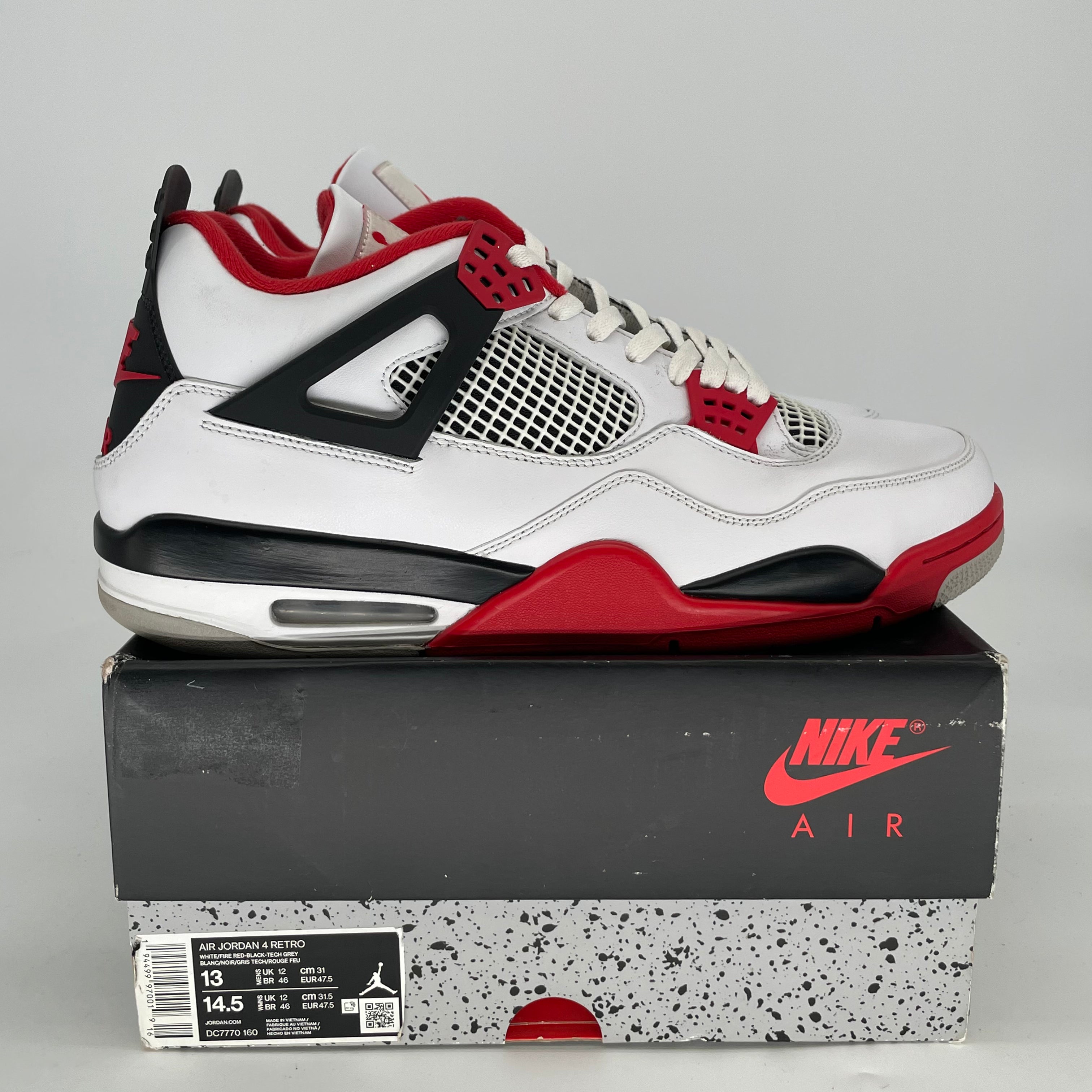 AIR JORDAN 4 FIRE RED DC7770-160 SIZE 13/14.5W