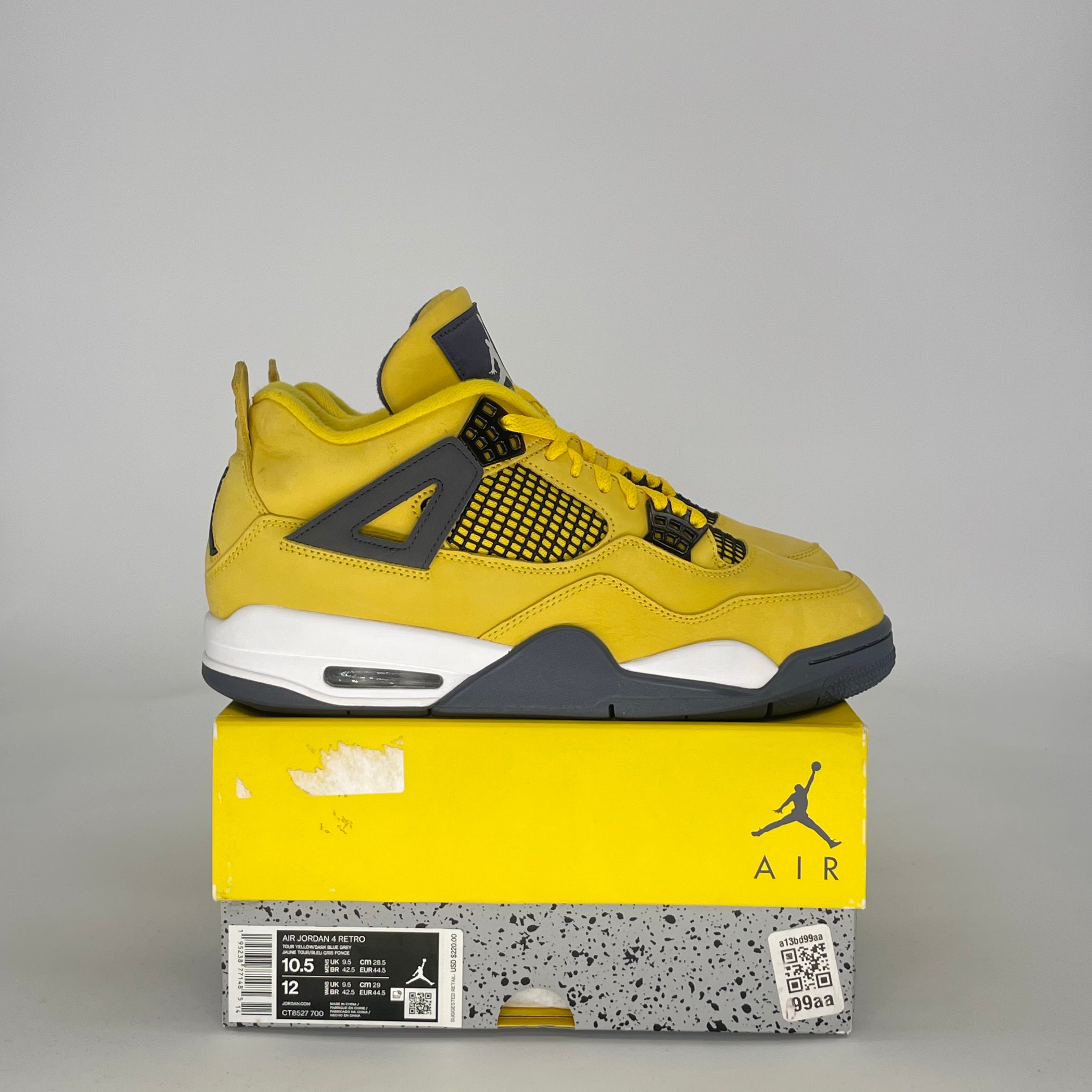 AIR JORDAN 4 LIGHTNING (2021) CT8527-700 SIZE 10.5/12W