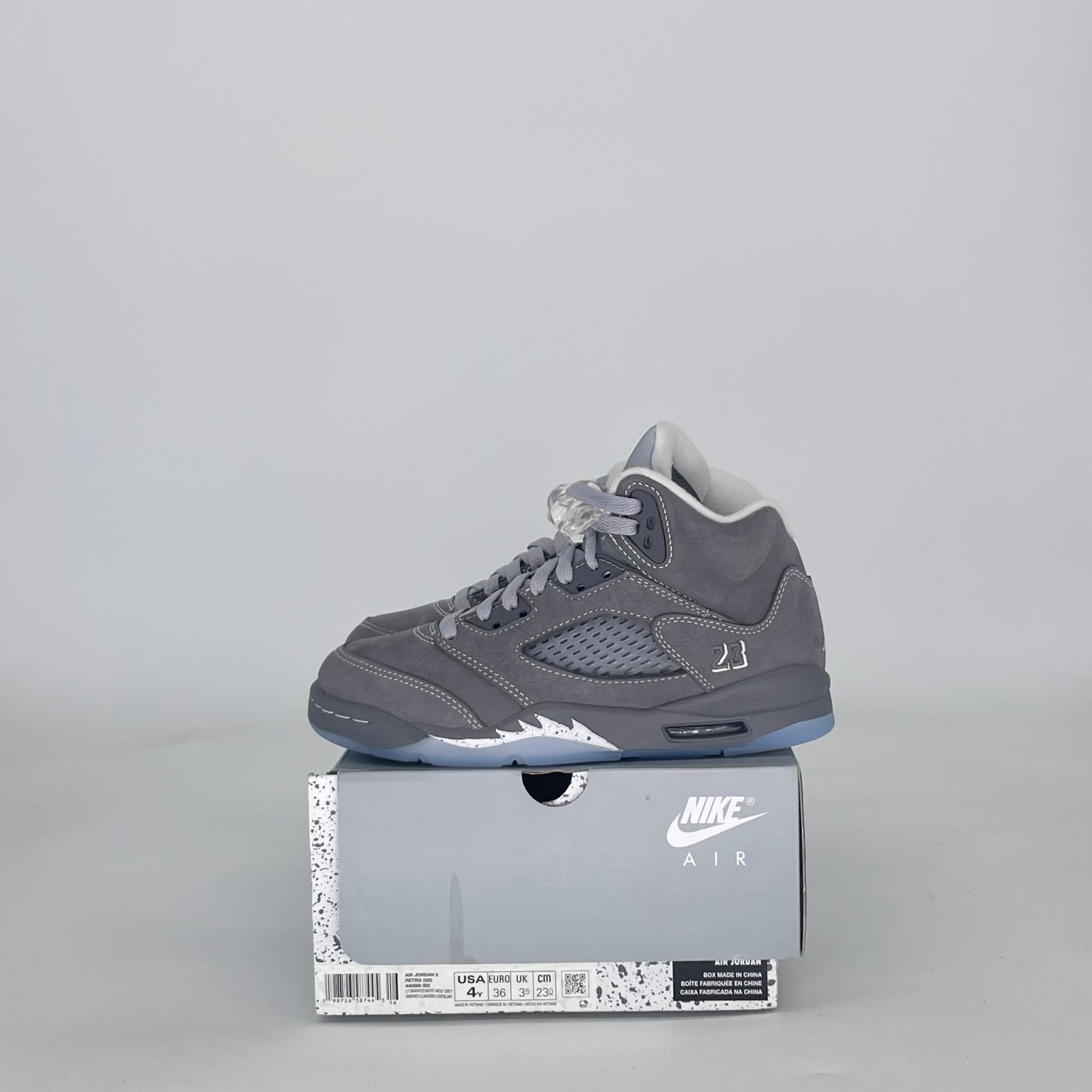 AIR JORDAN 5 WOLF GREY 440888-002 SIZE 4/5.5W GS