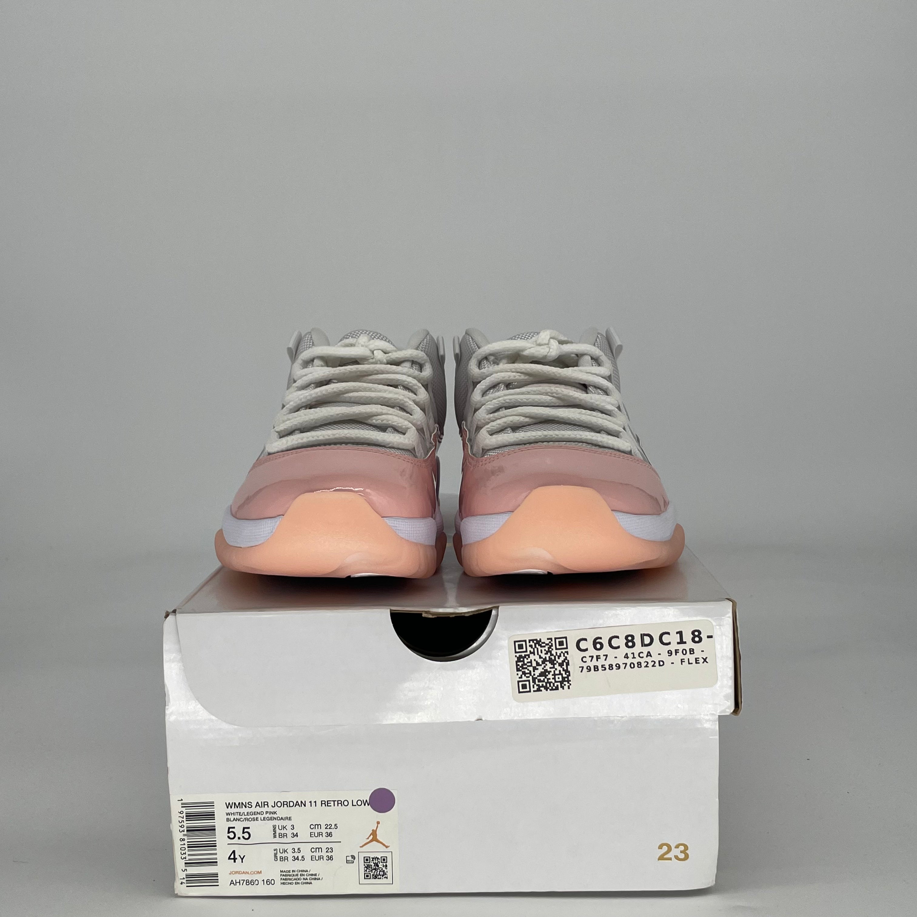 AIR JORDAN 11 LOW LEGEND PINK W AH7860-160 SIZE 4/5.5W