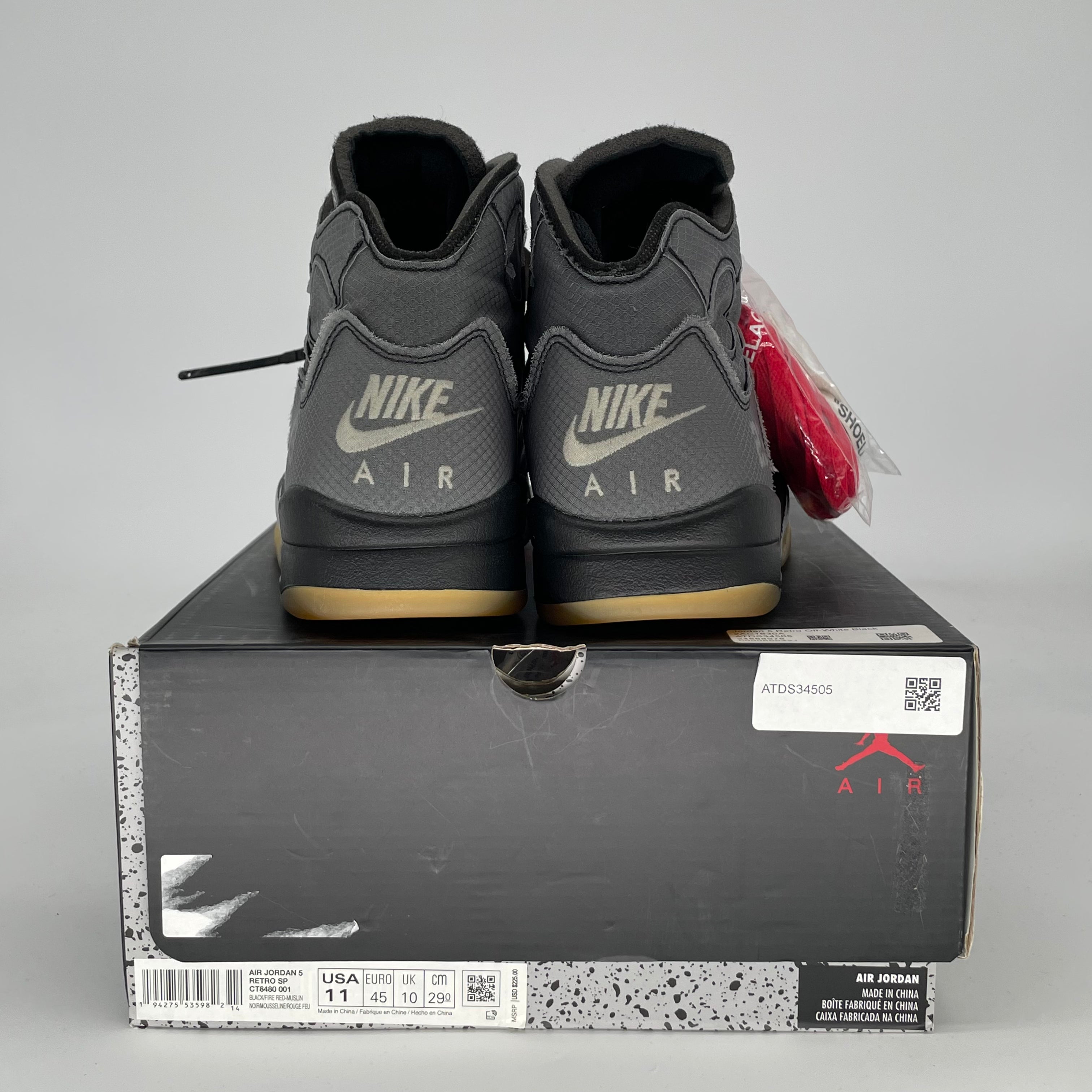 OFF WHITE X AIR JORDAN 5 MUSLIN CT8480-001 SIZE 11/12.5W