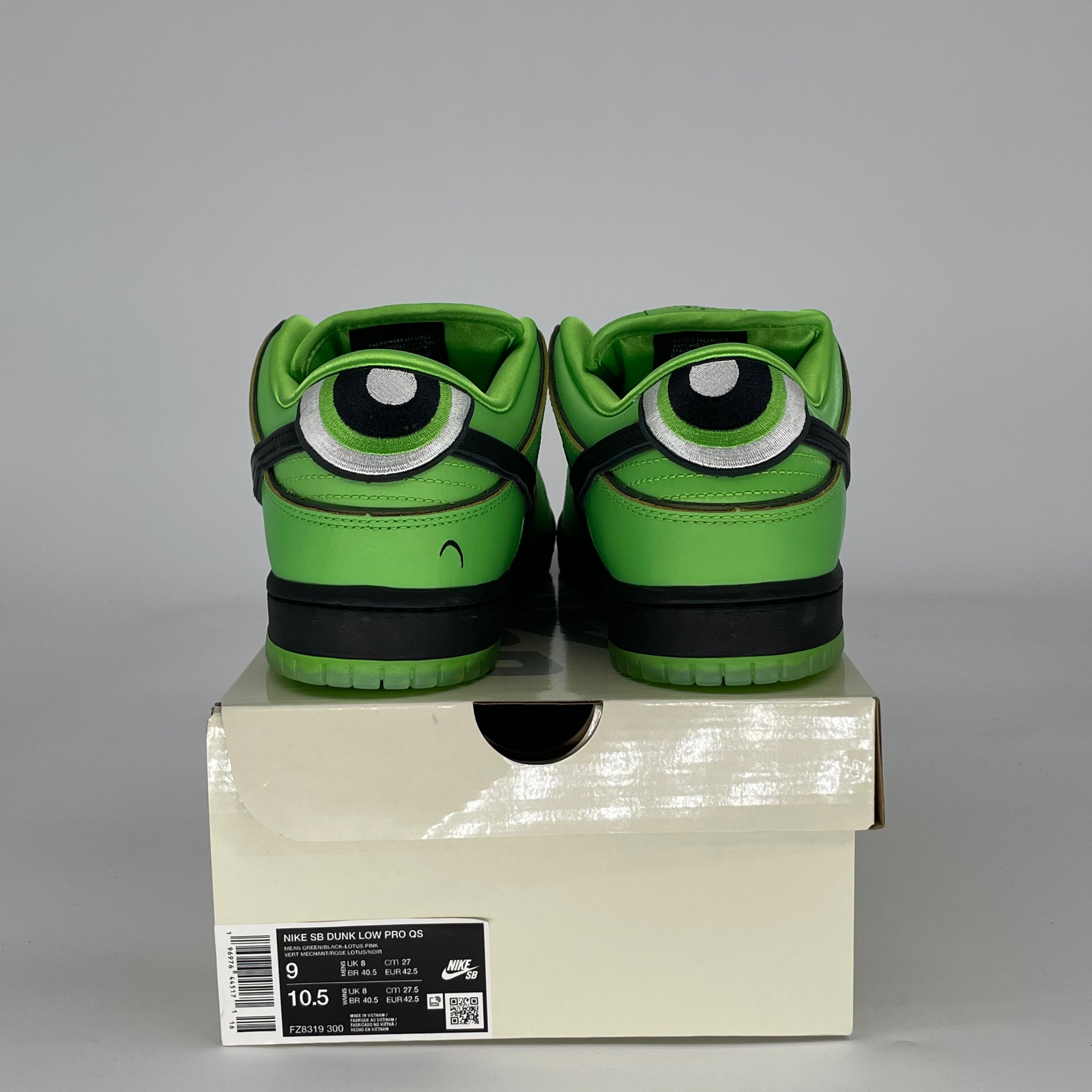 NIKE SB DUNK LOW THE POWERPUFF GIRLS BUTTERCUP FZ8319-300 SIZE 9/10.5W